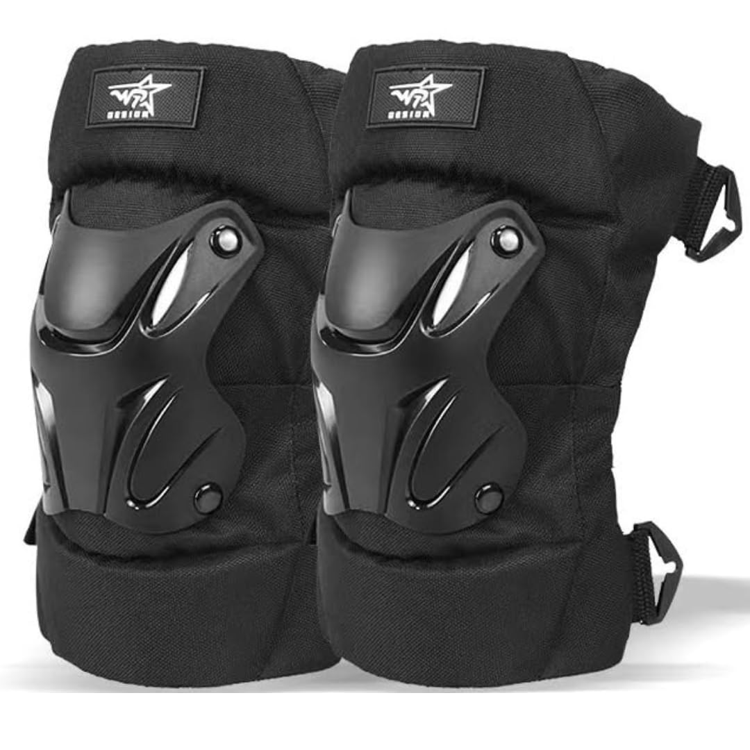 ELTRON TURBO Attrective and Protective Knee Guard Pads Adjustable Armor Fog Rider & Biker (Black) (Pack of 1 Set)