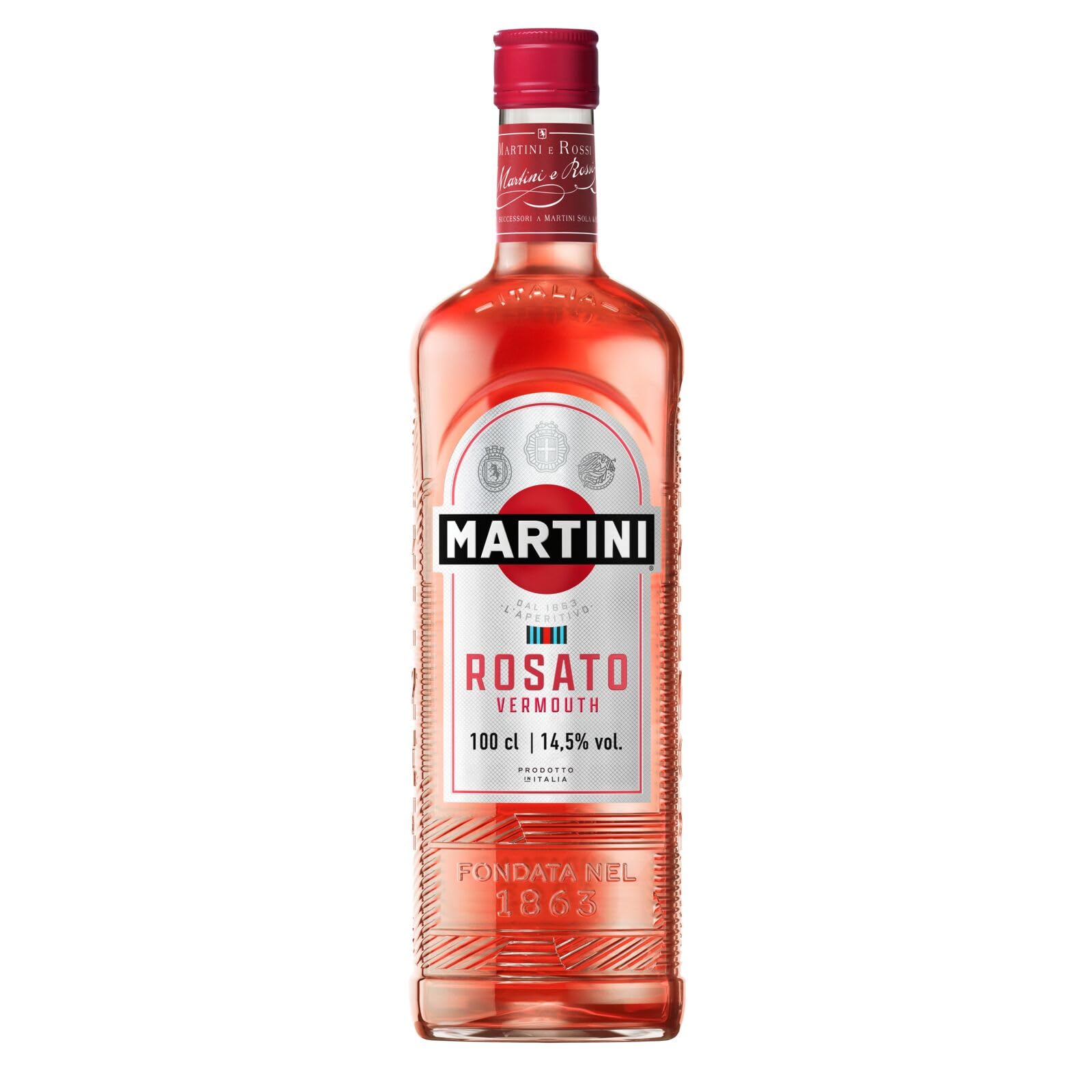 MARTINI Rosato Vermouth Apéritif, 14,​5% vol., 100cl / 1L, Vermouth demi-​sec aux épices élégantes