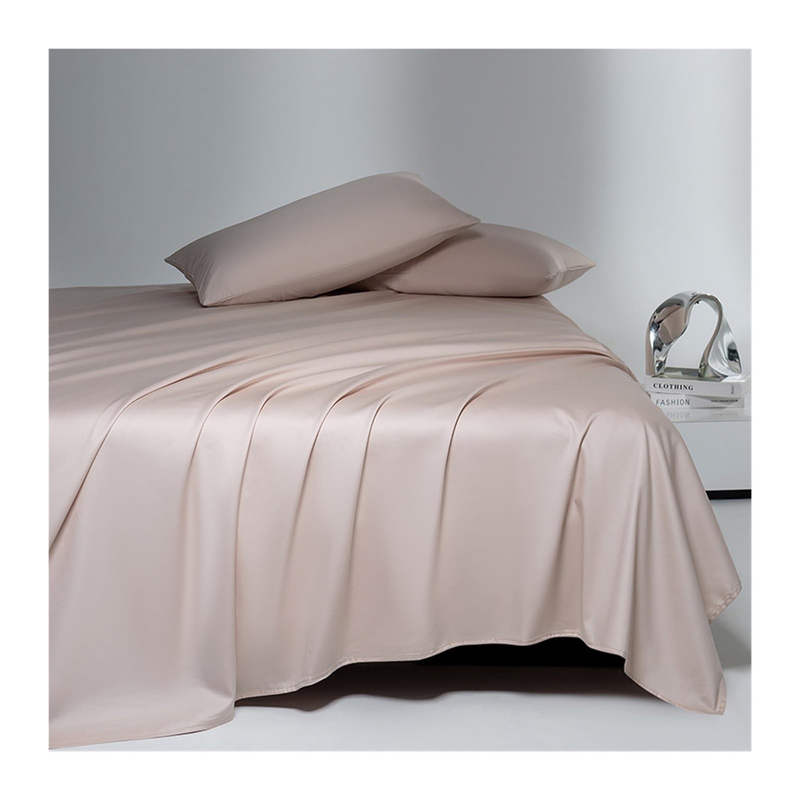 Bettlaken Betttuch Laken Haustuch ohne Gummizug aus 100% Langstapeliger Baumwolle Ultraweiche Atmungsaktive viele Farben und Größen(Light Pink,160x230cm)
