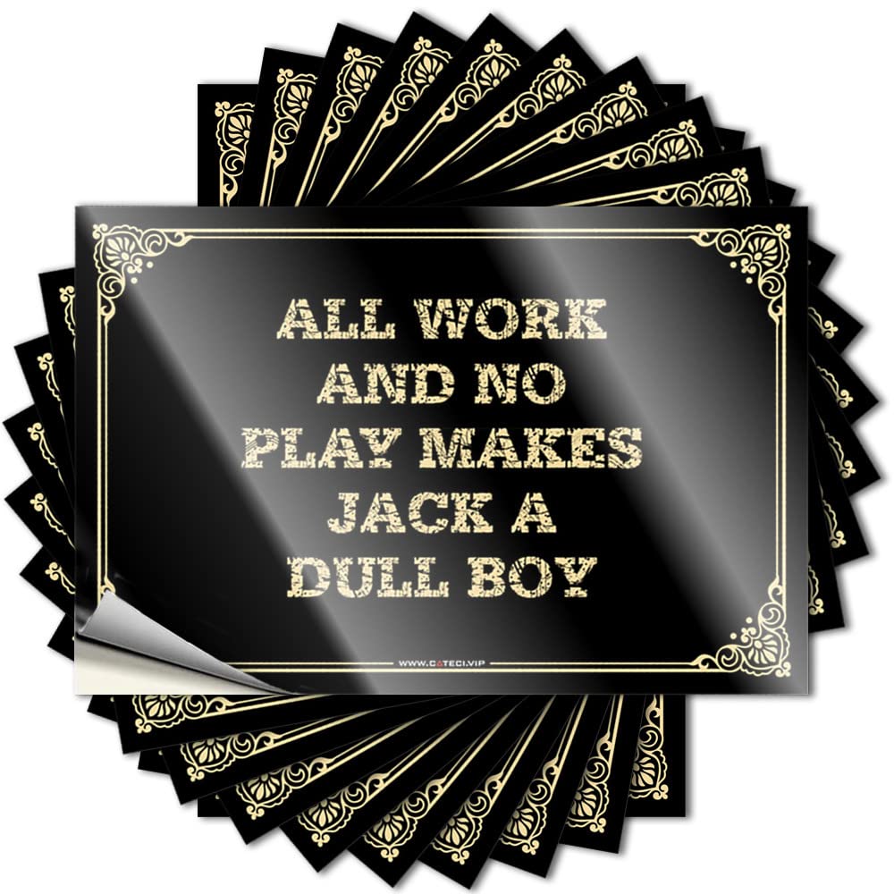 Housewarming Gift Football Decals - All Work and No Play Makes Jack A Dull Boy Tumbler Waterproof Vinyl Sticker(8X12CM)