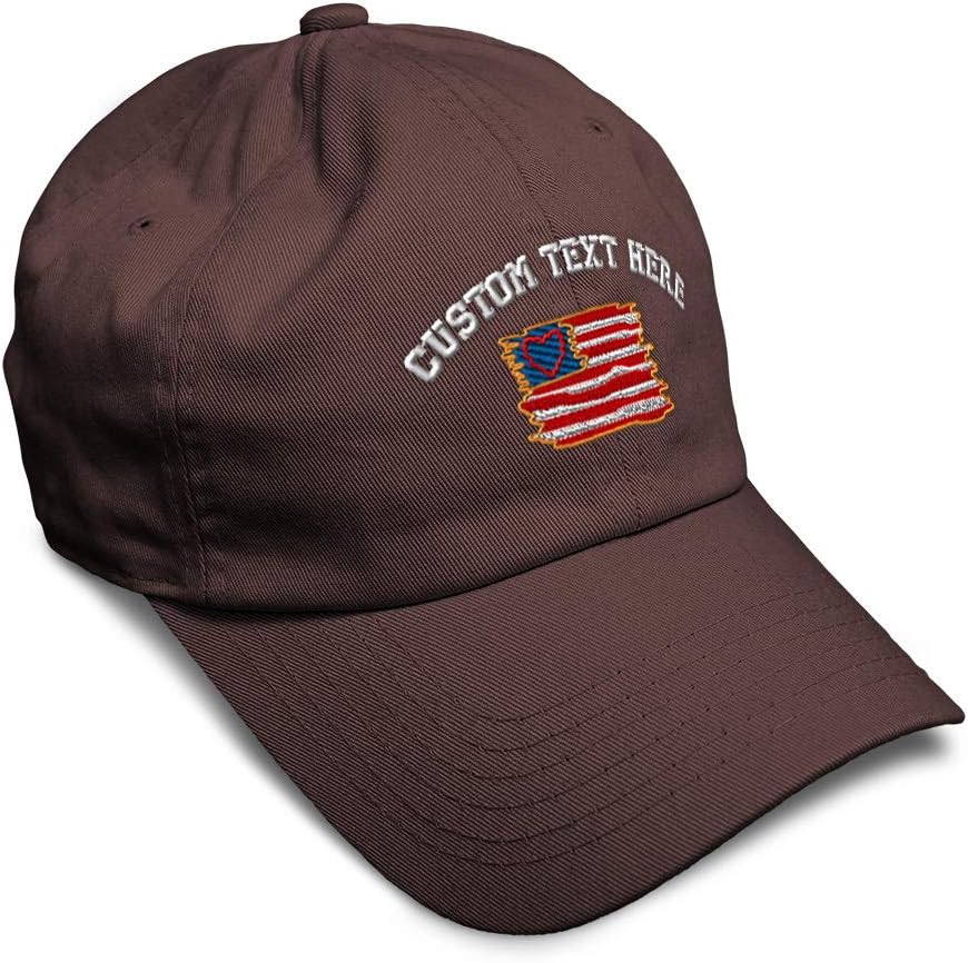 Soft Baseball Hat Embroidered Dad Hat USA Heart Flag America Patriot USA Men & Ladies Baseball Cap Cotton