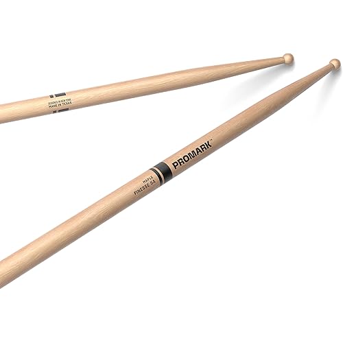 ProMark Finesse 5A Maple Drumsticks, Small Round Wood Tip, One Pair