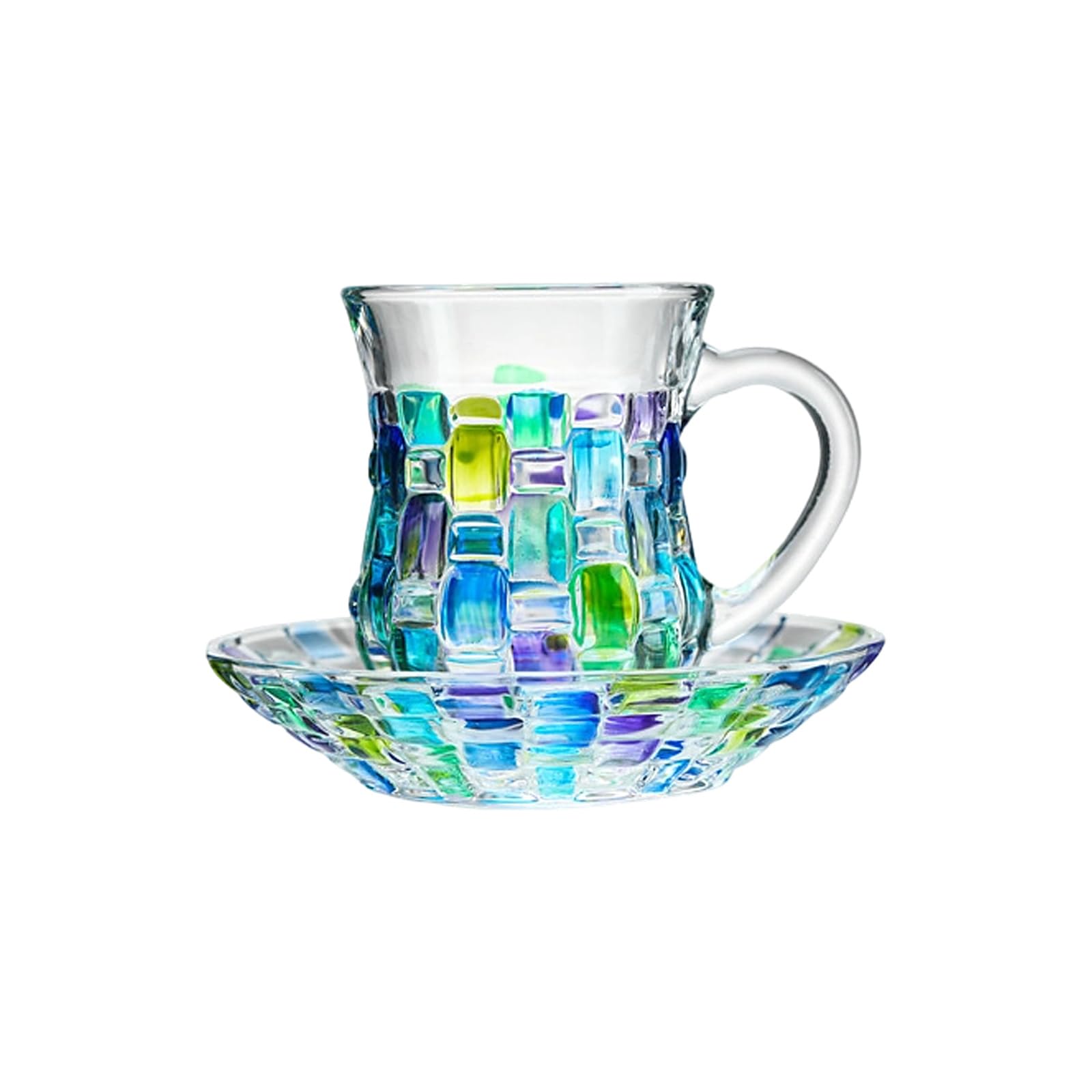 Qisuw Stripe Pattern Colorful Beverage Glass for Mixed Drinks Sophisticated Gathering Essential Unique Drinking Cup Colorful Liquor Glass