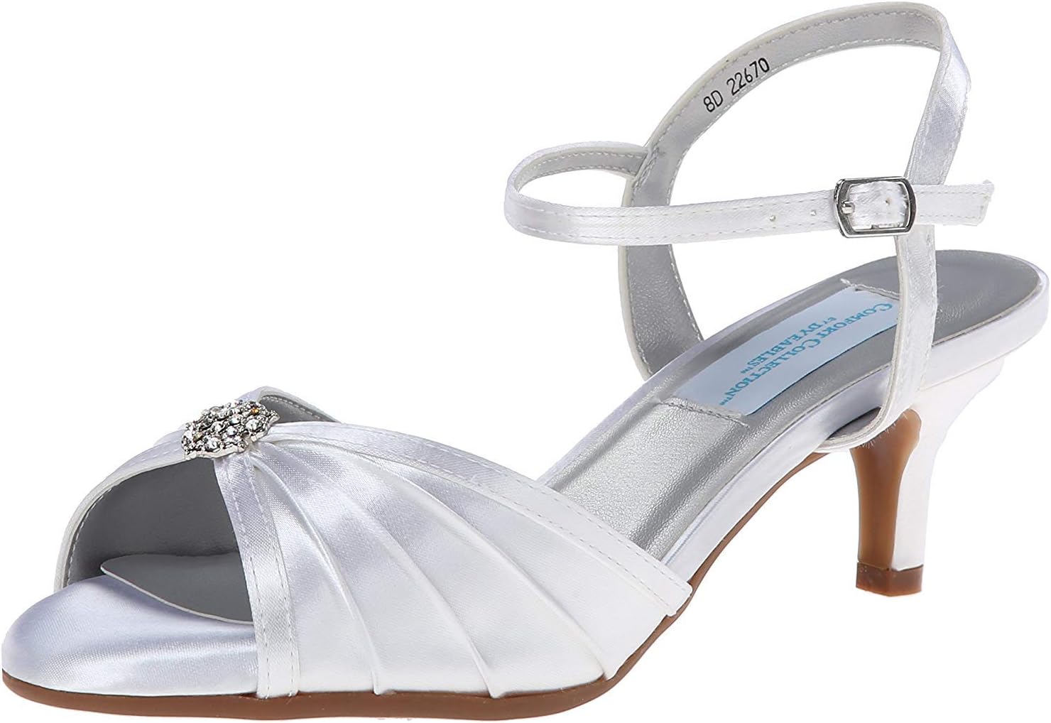 Dyeables Women's Kelsey Dress Sandal, White, 8 W US
