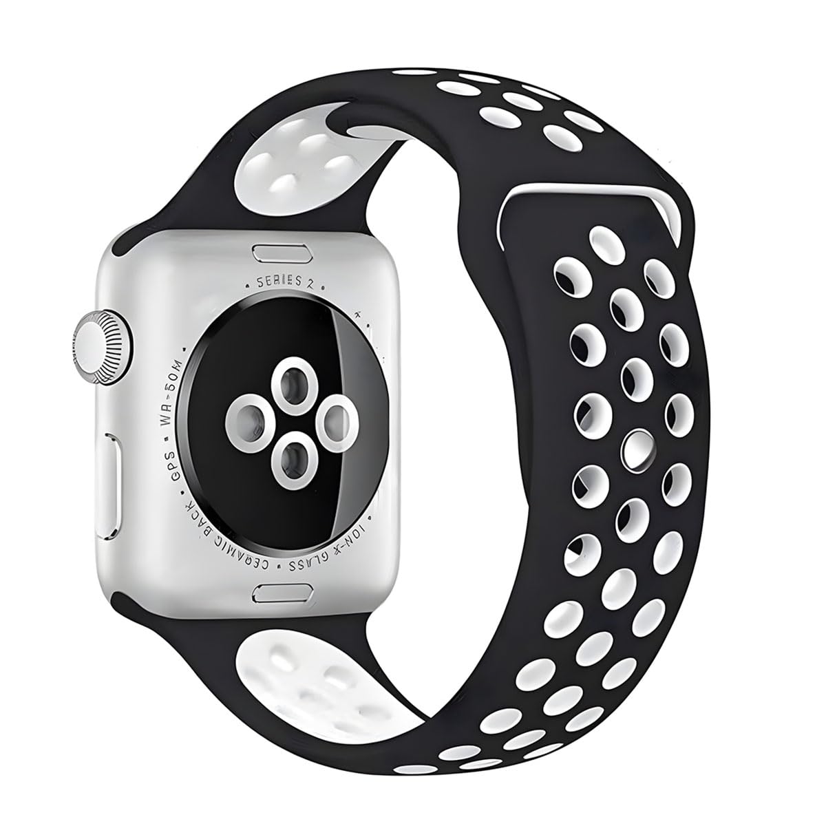 KACA Breatheable Silicone Smart Watch Band Strap for iWatch Series SE 8 7 6 5 4 3 2 1 Compatible with Apple Watch 41mm 40mm 38mm (Black) (B0CGHQJNH1) Amazon Price History, Amazon Price Tracker