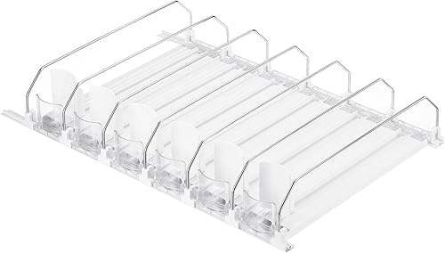 uxcell Organizador de latas de soda para refrigerador, organizador de bebidas autoempujable para refrigerador, dispensador de bebidas ajustable de