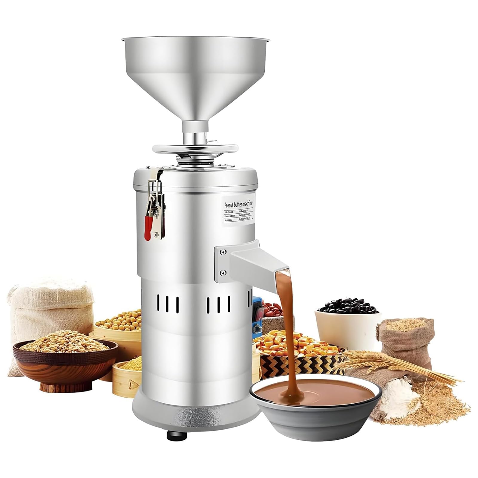 Machine Électrique À Beurre De Cacahuète, Broyeur À Beurre De Sésame Professionnel, Jusqu'à 15 Kg par Heure, Vitesse 2850 TR/Min, pour Cacahuètes, Noix De Cajou, Amandes, Noisettes