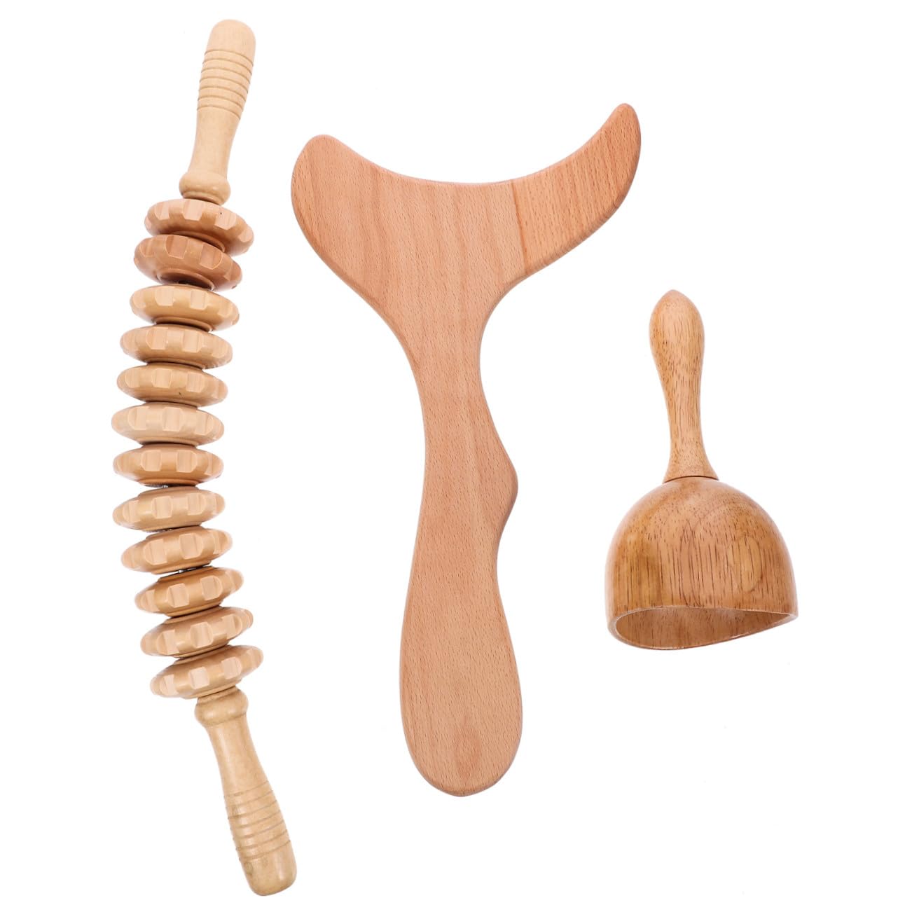 GANAZONO Massaggiatore in Legno Khaki per Schiena e Collo, Strumento Leggero e Comodo da Trasportare, Design Speciale per Rilassare i Muscoli e Uso Quotidiano