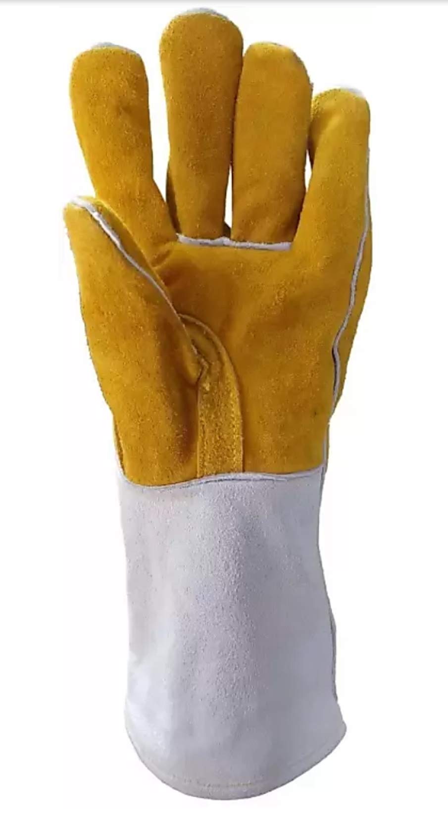 Shree Heavy Duty Industrial Welding Leather Gloves with Inner Outer Leather Lining Abrasion and Heat Resistant universal size (fit for all) 01 pair (B08MQ6R85J) Amazon Price History, Amazon Price Tracker