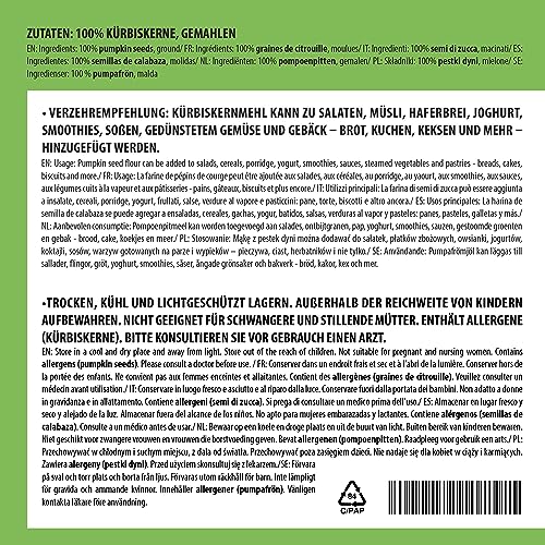 Alpi Nature Kürbiskernmehl 500g, Kürbiskerne geschält und gemahlen, Kürbiskernpulver