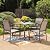 HERA'S HOUSE 5 Piece Patio Dining Set, 4 x Brown Textilene Dining Chair and 37" Square Wood-Like Dining Table with Umbrella Hole, Outdoor Table and Chairs Set for Lawn Garden Backyard Deck