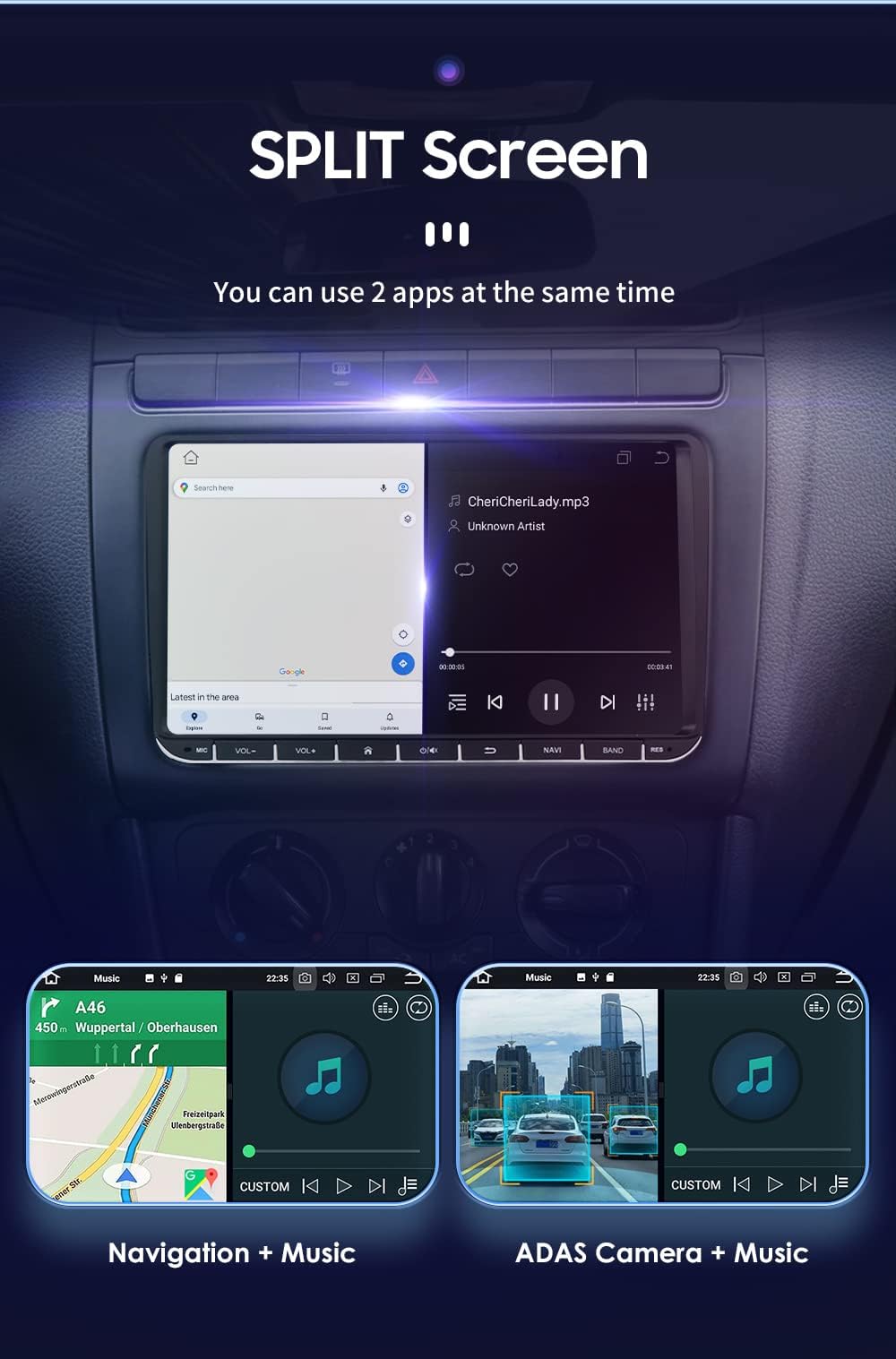 Android 13 Car Radio 9 Pulgadas Toque Touchsen 8 núcleos para VW Golf 5/6 T5 Touran Polo Sharan Passat Tiguan Asiento WiFi CarPlay/Android Car Bluetooth 4G LTE RDS SWC DSP (4GB+32GB)