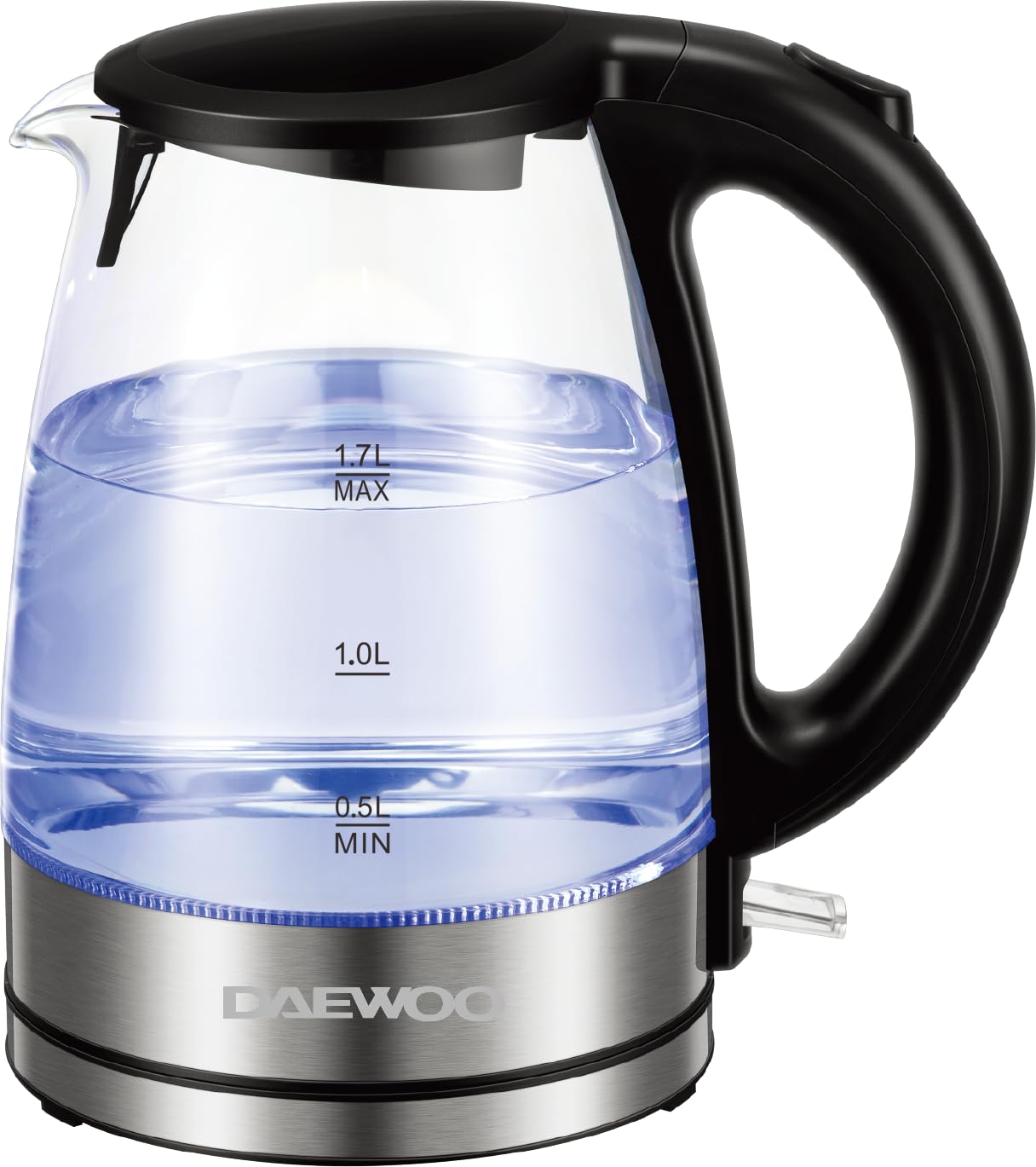 Daewoo Electric Kettle – 1.7 L Water Boiling Kettle 2200W Heating Glass Electric Kettle with LED Indicator Rapid Boil, Auto Shut Off, Dry Boil Protection – DEK-1218 – 2 Year Warranty