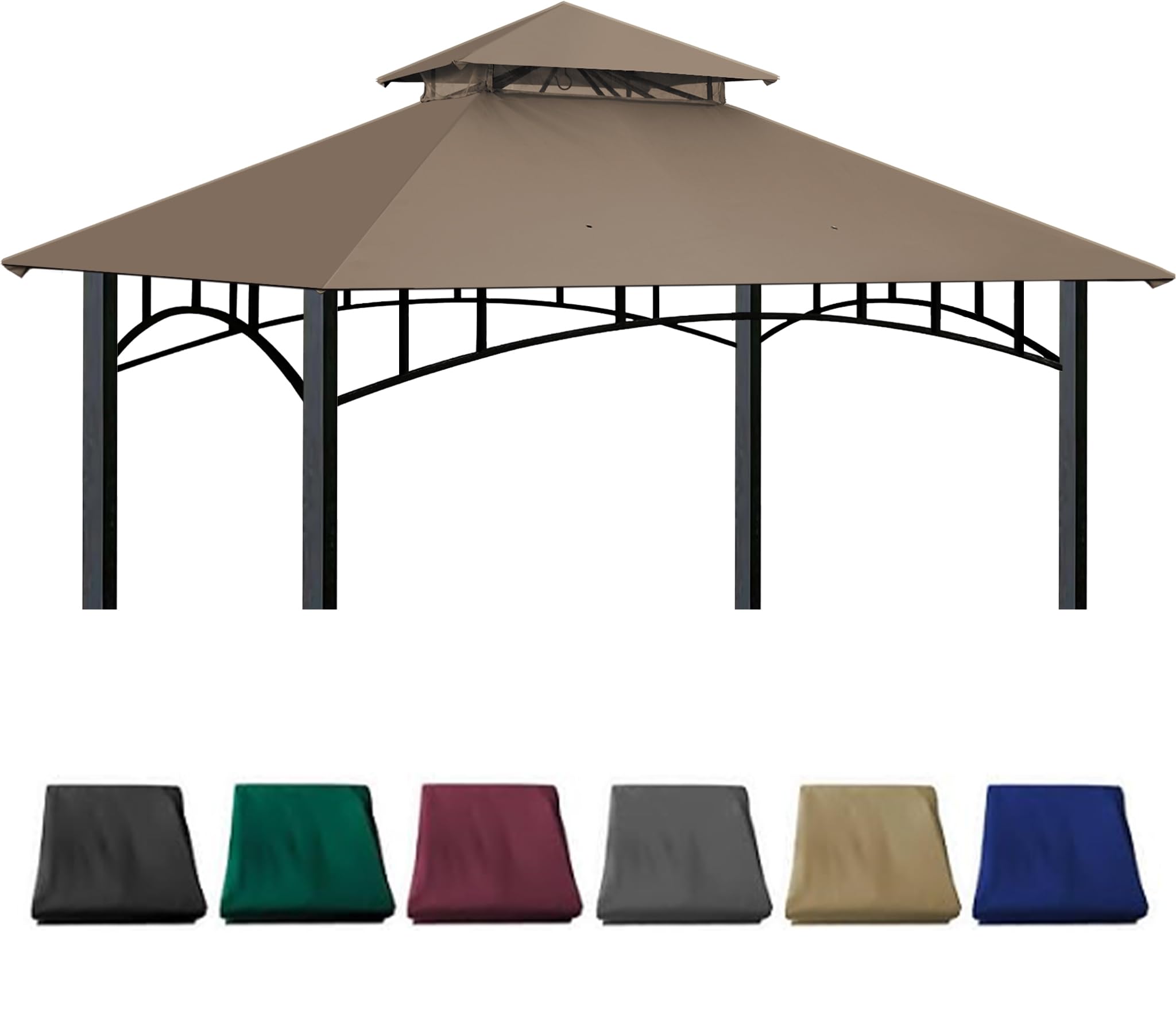 Photo 1 of Gazebo Replacement Canopy Compatible with SUNJOY Madaga Target Gazebo Frame Model L-GZ136PST, L-GZ136PST-2/7/9, (Khaki)