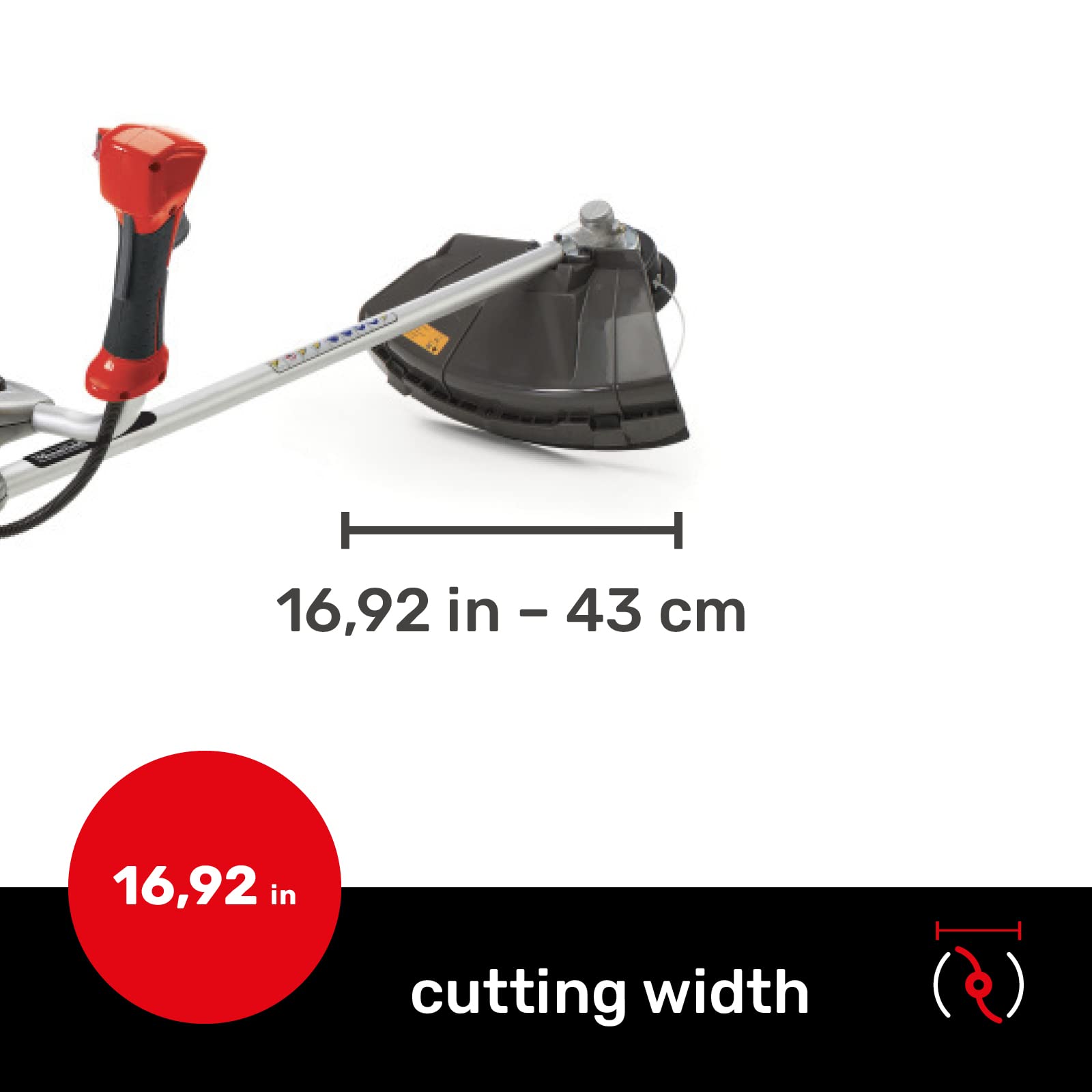 Mountfield MB33D - Desbrozadora, 43 cm de Ancho de Corte, Arranque fácil de Retroceso, Motor de Gasolina de 2 Tiempos, 32,6 CC, Manillar Estilo Bicicleta, Incluye Doble arnés, Rojo