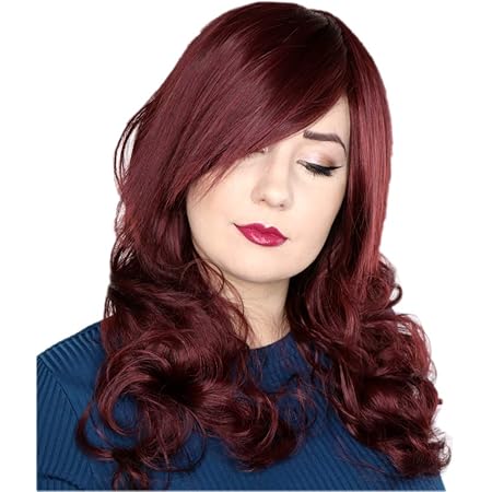 prettyland dunkel rot bordeaux braun lang haar 60cm pinke perucke gelockt welle party cosplay wig c1201