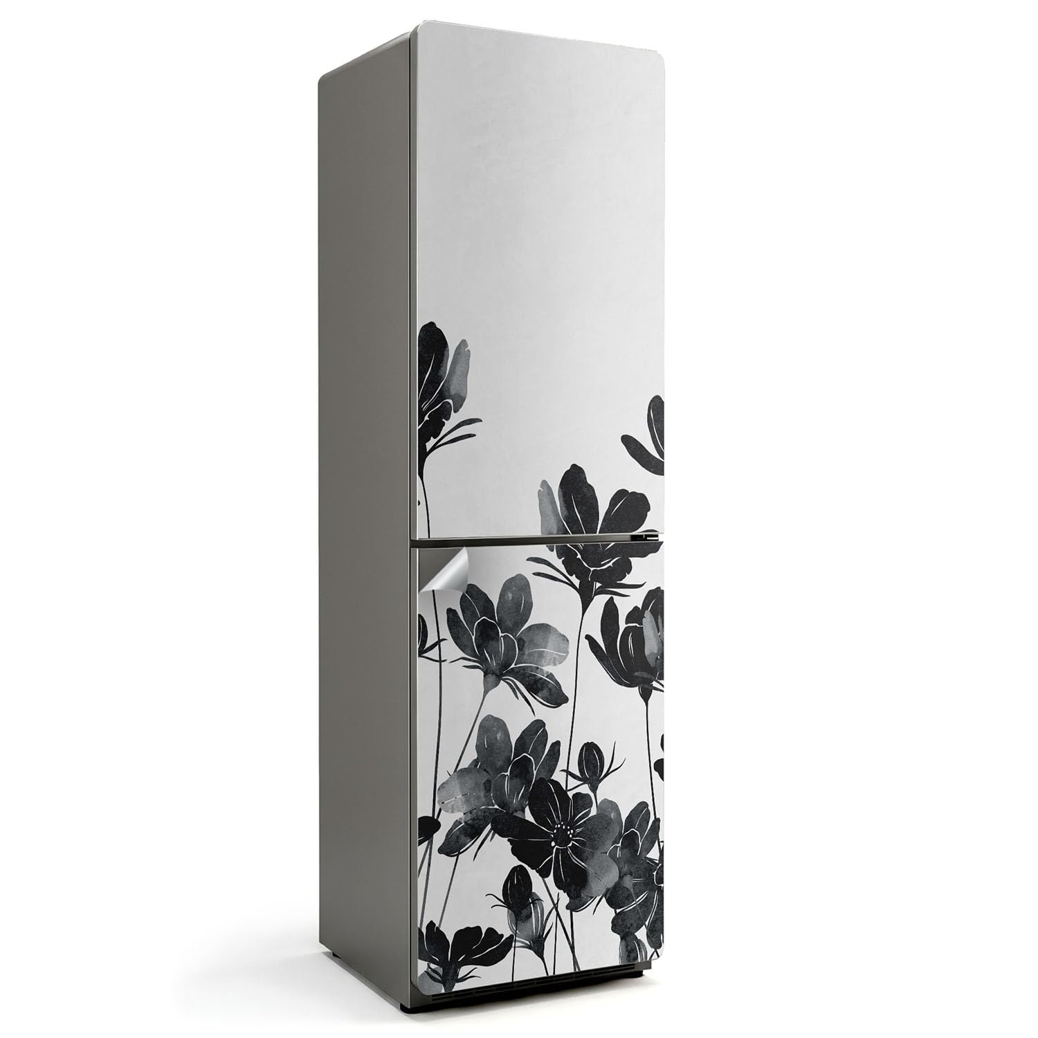 Sticker Porte Frigo Motif Floral 60x205cm pour une Cuisine Ambiance Nature