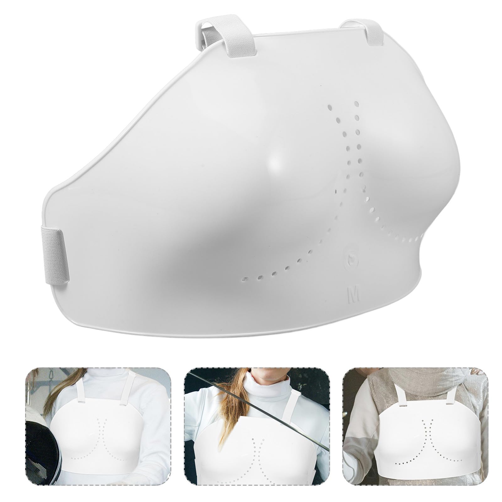 Protezione Torace per Scherma Ergonomica in Pvc Bianco Copertura Completa e Vestibilità Confortevole per Ragazza 17 Anni Pratica di Scherma