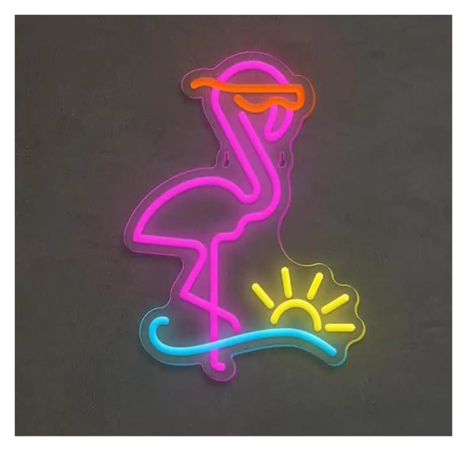 LEMST Signs Lamp Flamingo Neon Sign for Bedroom Living Room Restaurant Bar Club Party Decor 23x30cm
