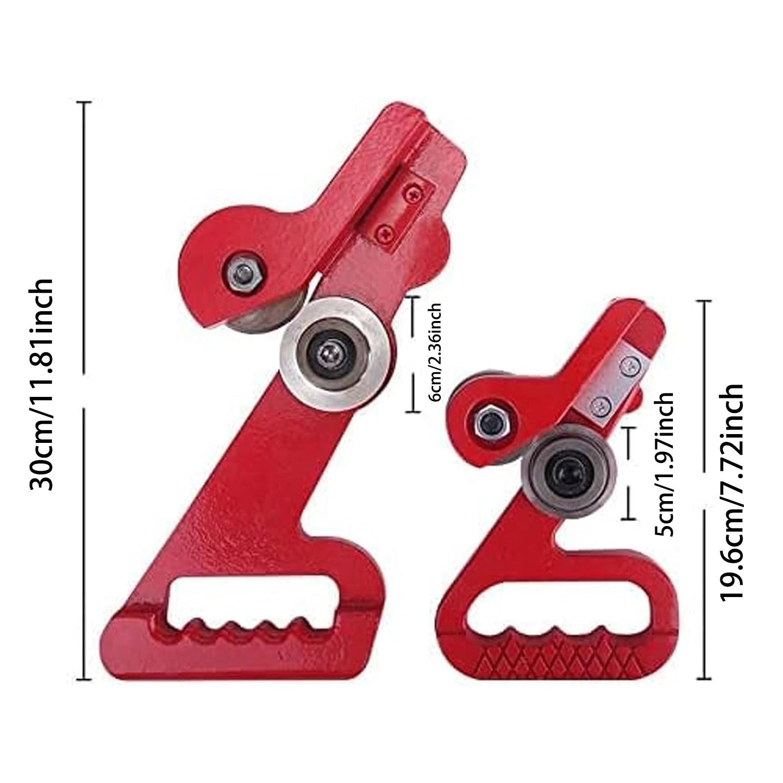 Máquina de corte de metal y vinilo, cortadora de chapa portátil, cortadora de ruedas hecha a mano, para acero y aluminio, herramienta de separación de placas (rojo, 19,6 cm)