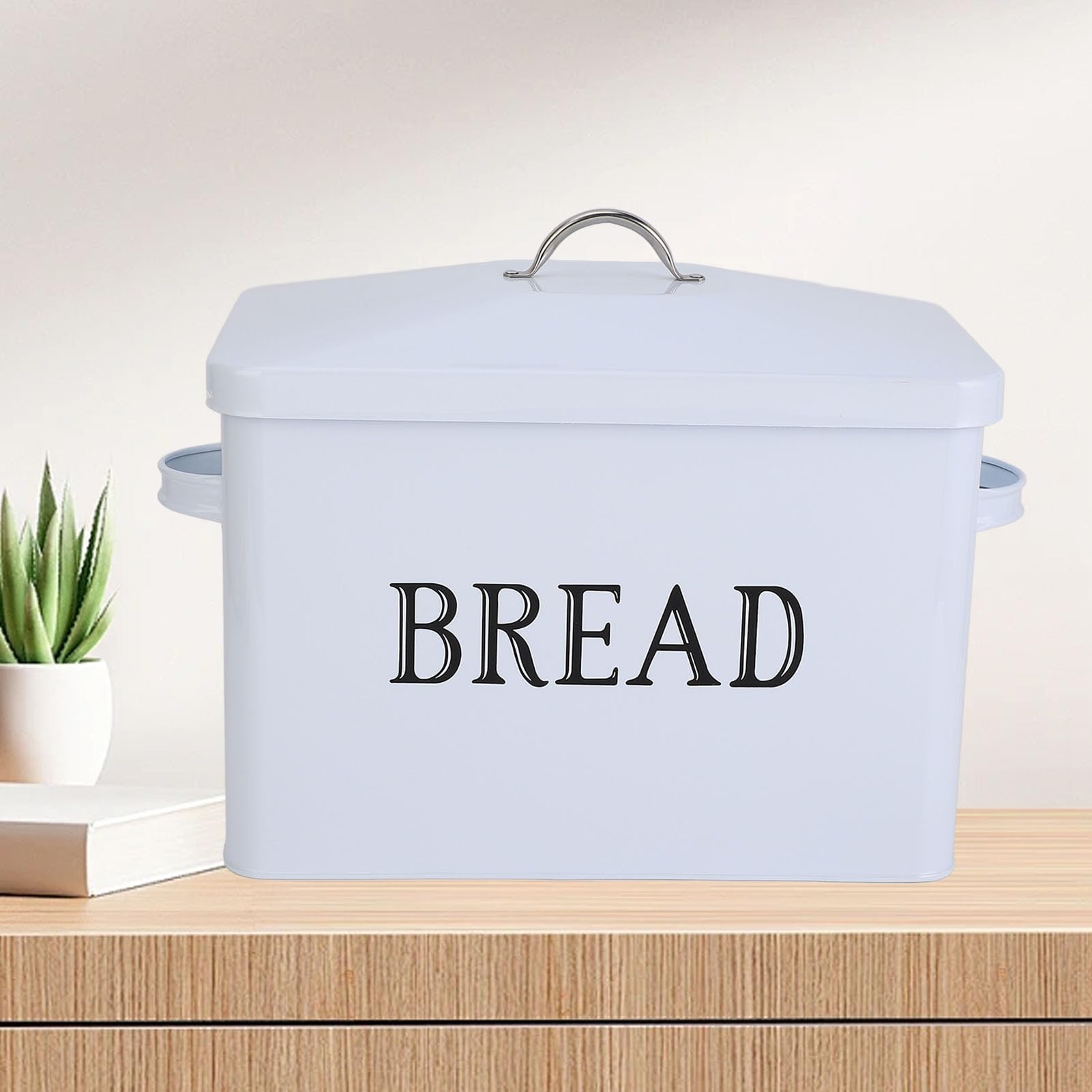 Pyhodi Extra Large Schwarzbrotkiste mit Deckel, Metallbrot -Lagerbehälter für Bauernhaus Küchenarbeitsplatte, Ausgezeichnete Versiegelte Eisen -Retro -Brot -Lagerbehälter für den