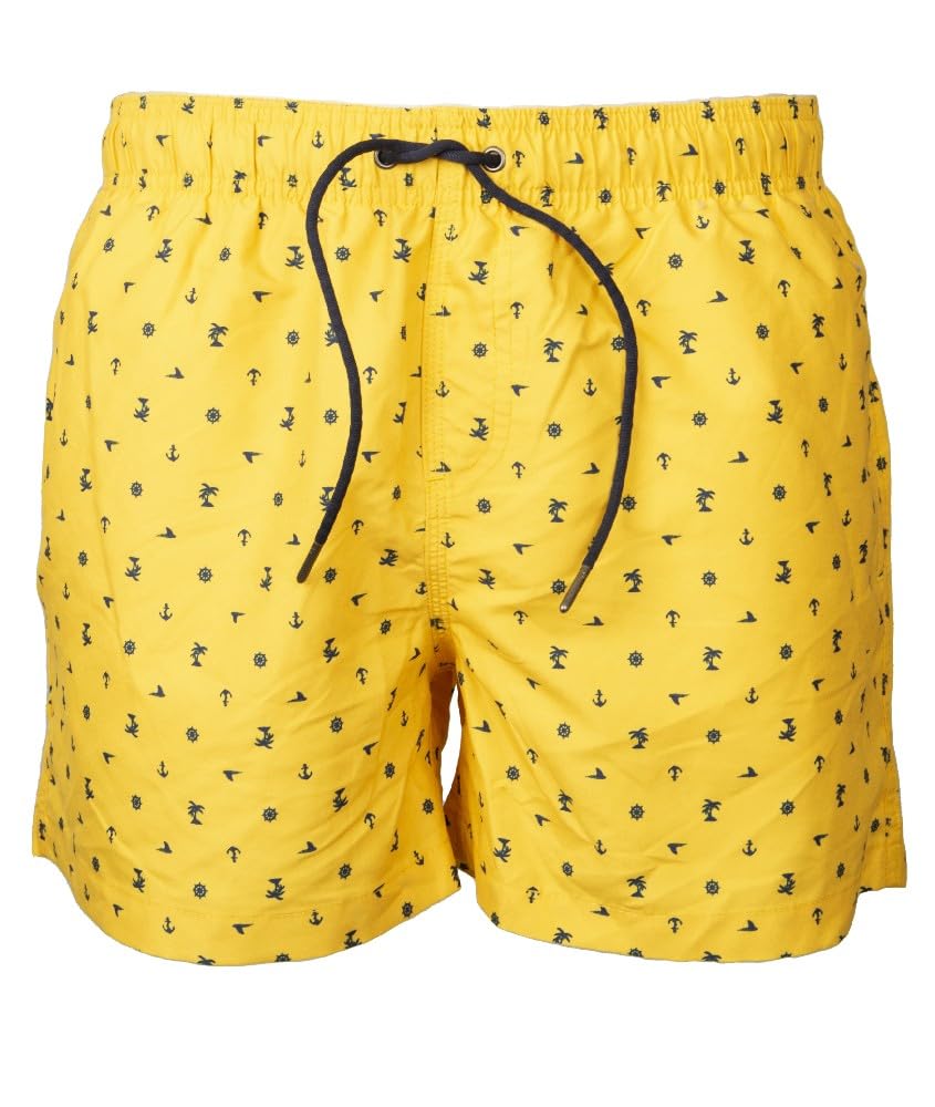 RAGNO Bóxer de playa Beachwear para hombre, Bañador, disfraz de playa o piscina, artículo U118EB bóxer Beachwear, 041F Fantasía Senape, I L - F 4 - D 5 - UK 40 - USA L