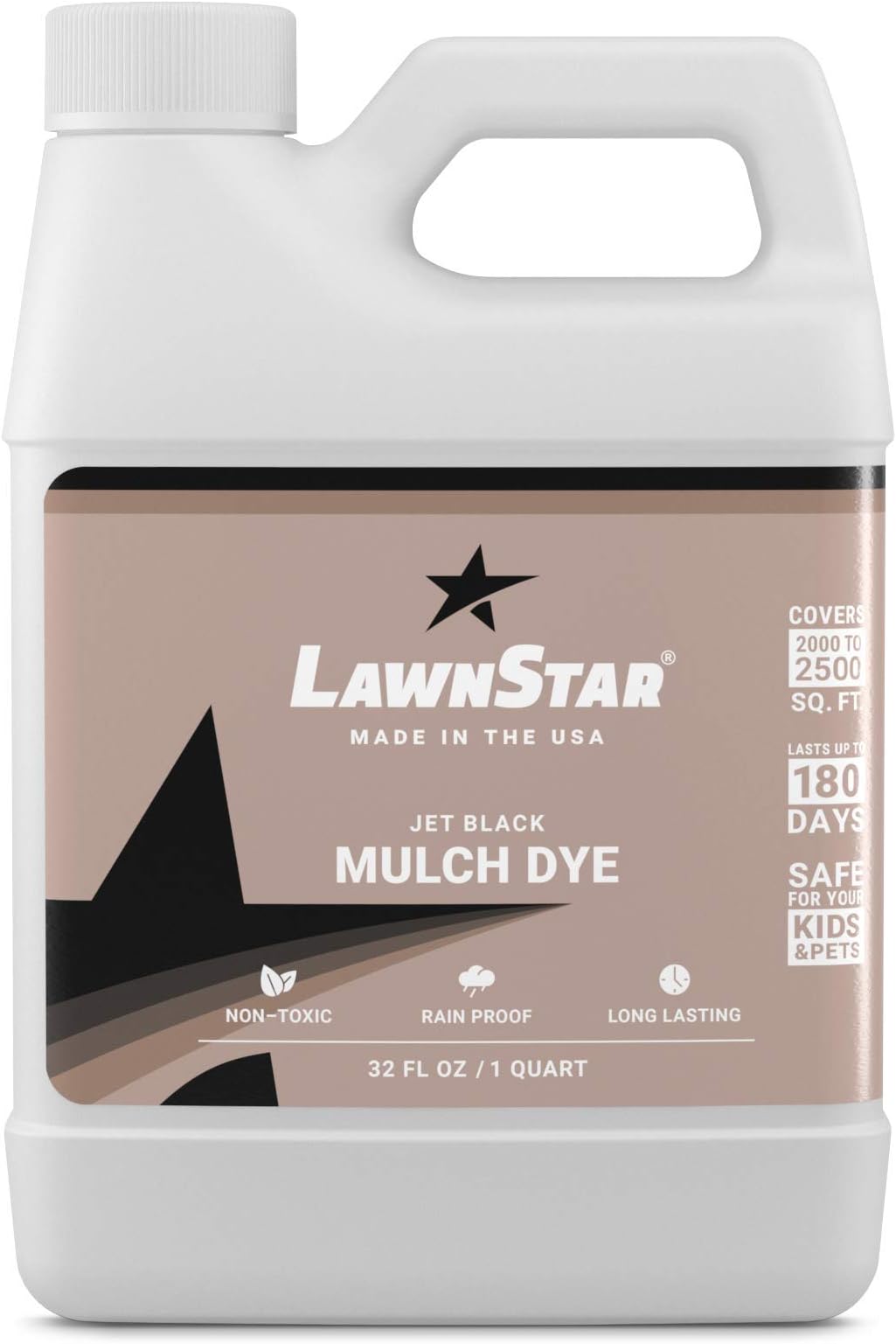 Black Mulch Paint, 32 fl. oz. - Makes Faded, Colorless Mulch Look New Again - Cost Effective, Eco-Friendly Dye Solution for Old Mulch (Covers 2,000-2,500 sq. ft.)
