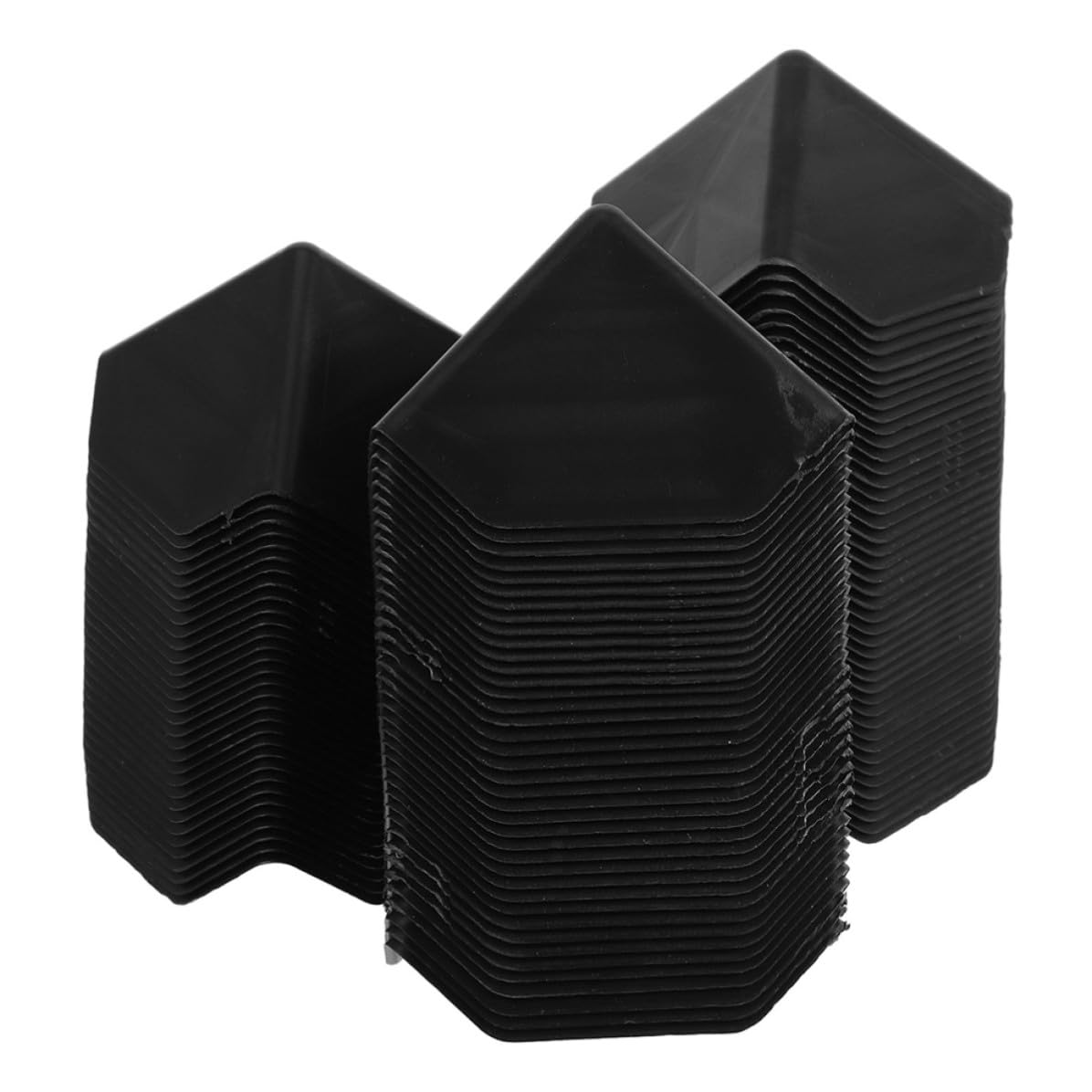 Protections d'angle en plastique noir pour carton 60 mm | Lot de 100