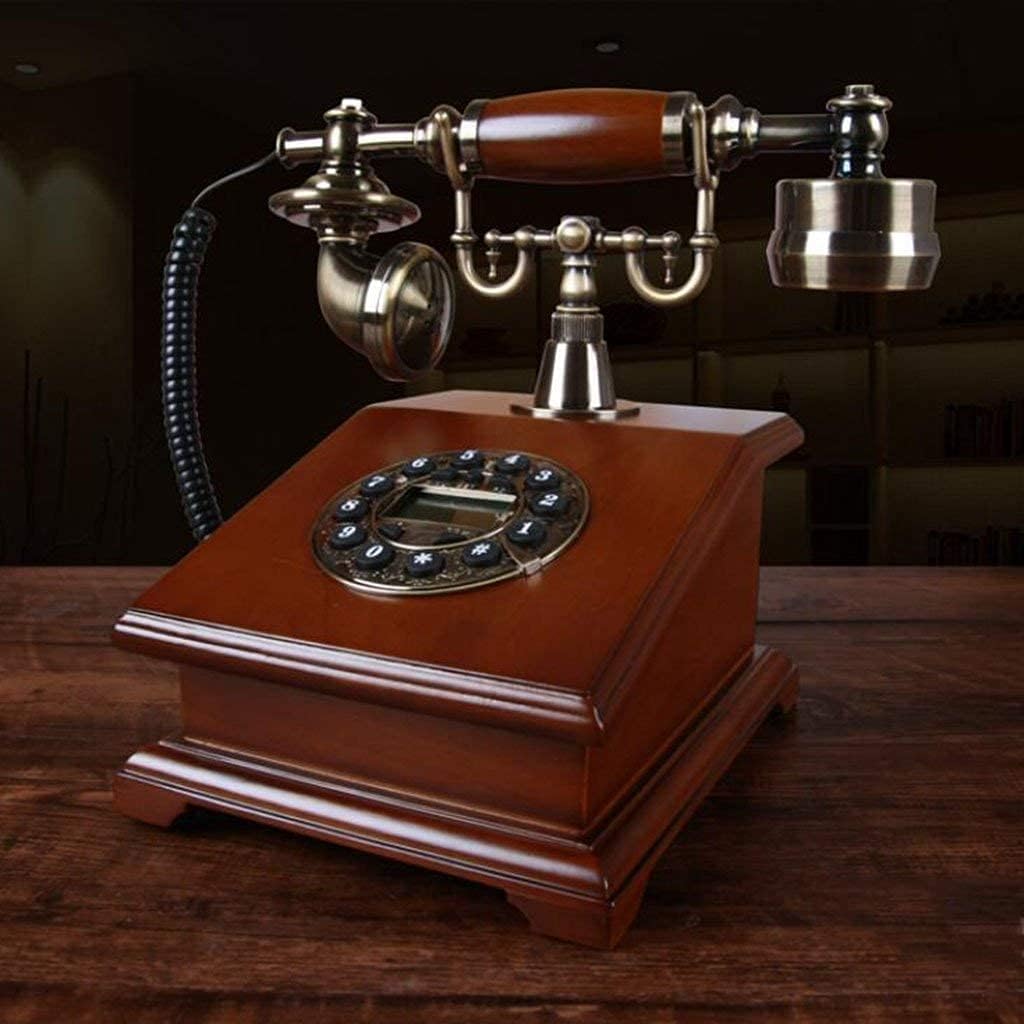 Telephone-Antique Telephone Vintage Wooden Landline Living Room Study Retro Decoration Decoration Home Office Phone