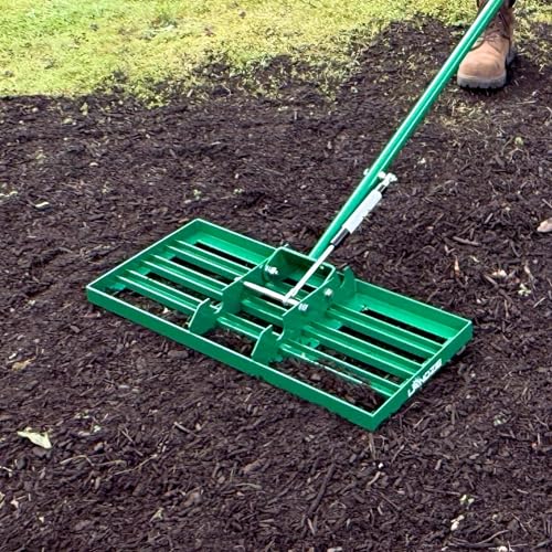 Image of LANDZIE - Lawn Leveling Rake 24 Inch, Pneumatic Yard Leveler