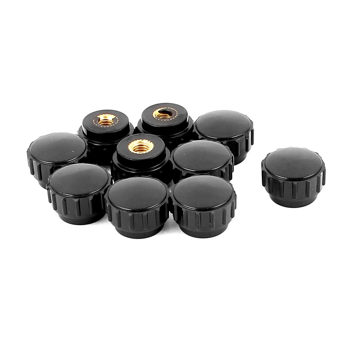 Uxcell Black Sourcingmap Plastic Knurled Round Head Clamping Knob Handle M6 Thread 10Pcs