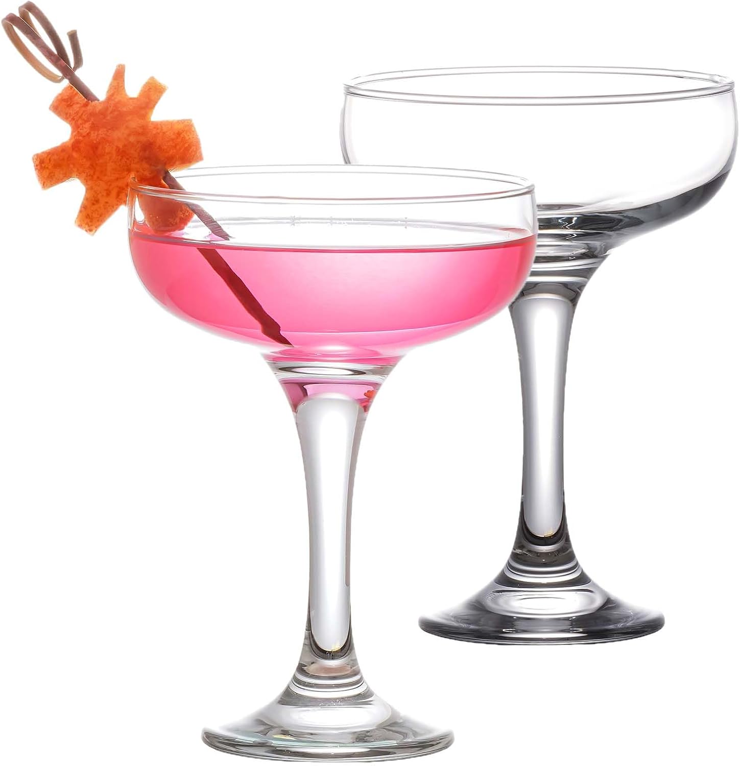 Martini Glasses, Champagne Cocktail Glasses, Elegant Coupe Cocktail Glasses, Long Stem Glassware (2 Pcs)