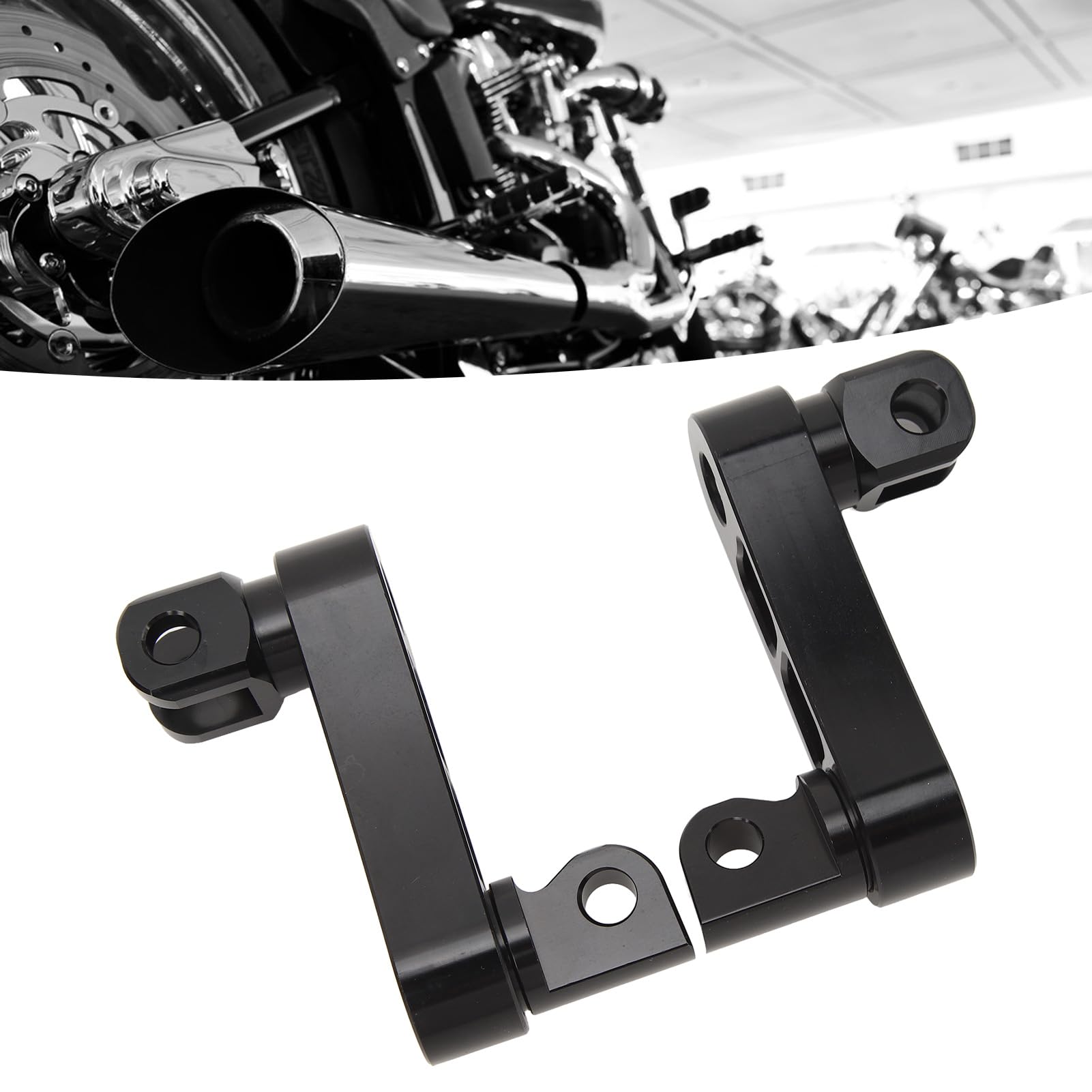 Repose-pieds de Moto, Support D'autoroute, Support D'extension Réglable et Robuste pour Touring (BLACK)