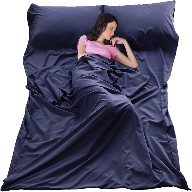 Saco de Dormir Forro Saco de Dormir de Viaje para Todas Las Estaciones para Adultos | Ligero y transpirable, para mochileros y acampadas, barrera para hoteles y albergues, lavable a máquina, 3 tamaños