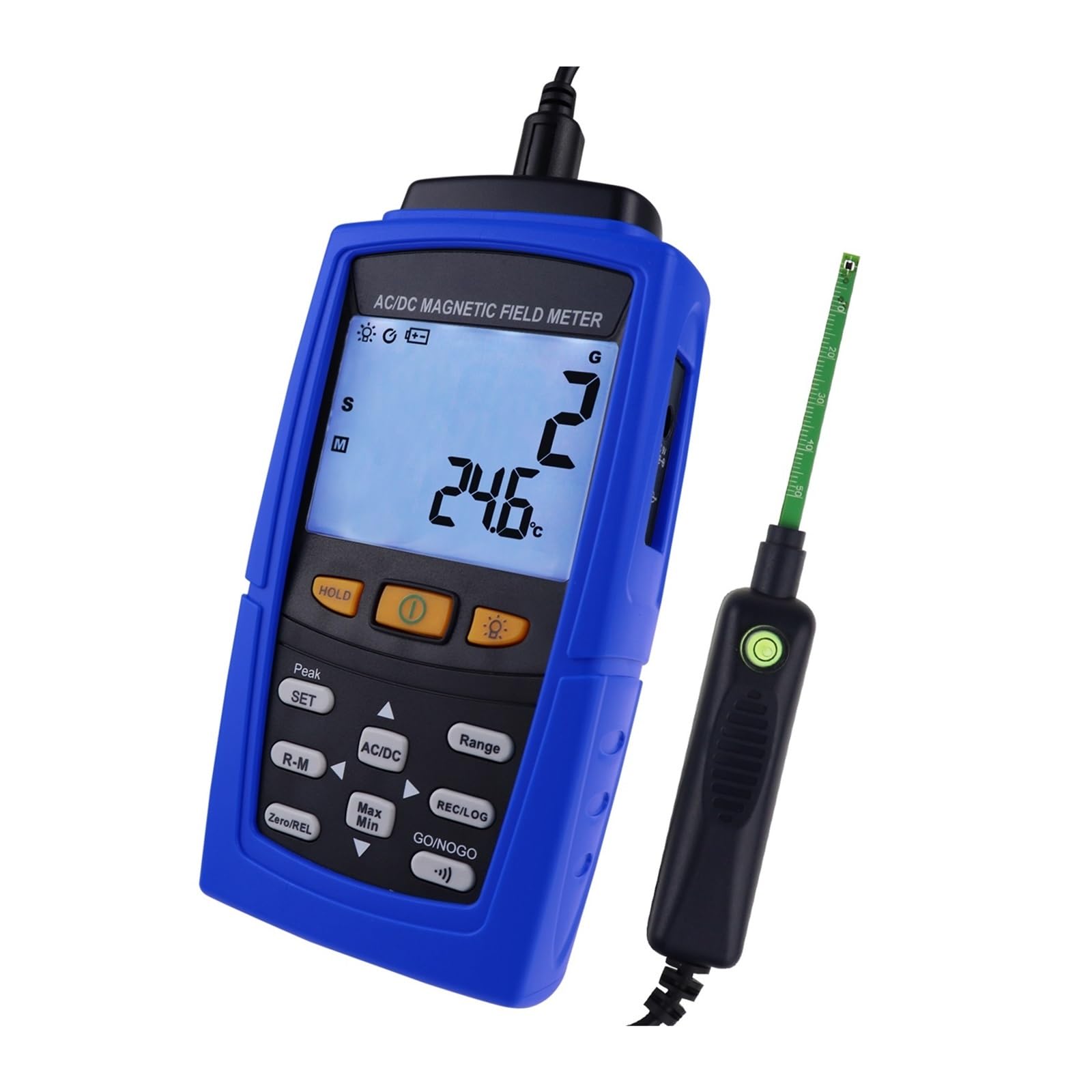 Gaussmeter Digital Magnetic Field 3000mT(30000 Gauss) Strength Data Recording for Industrial Inspection