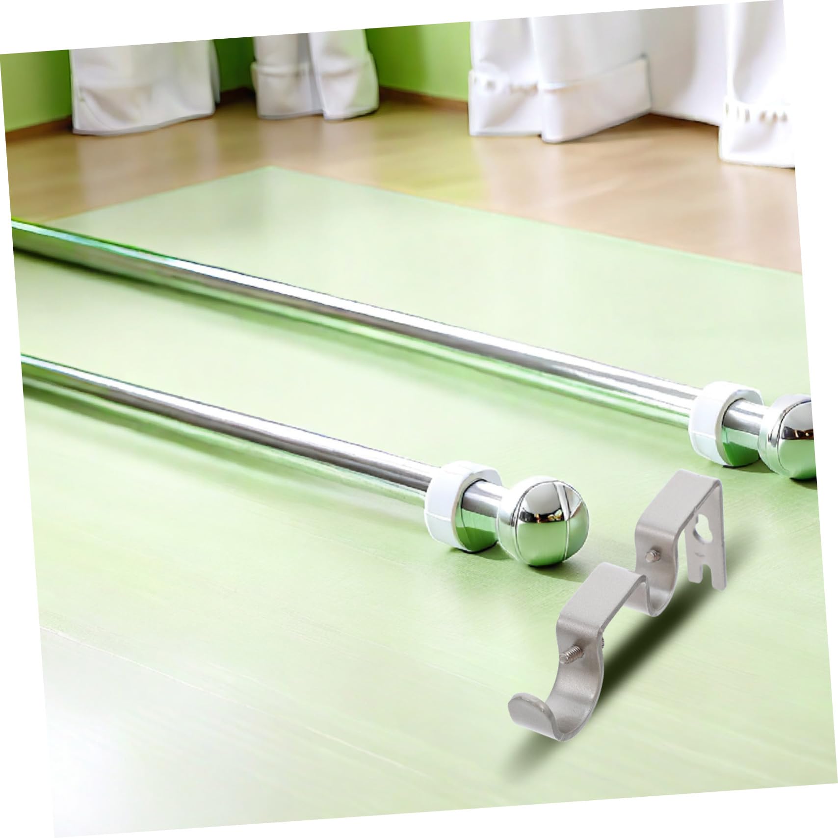 Cabilock 6pièces Supports de Tringle à Rideaux Réglables pour Fixation Murale Lot de Supports Centraux Métal pour Tringles Rideaux