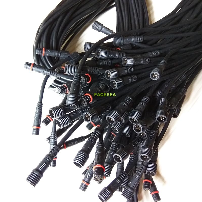 Wiring Connecting Terminals - 100pcs 2pin / 4pin 200cm 6.56ft Length Waterproof Connector Cable with 0.3mm Wire Male & Female Plug for LED Strip Light - (Package: 100pcs 2pin 2m)