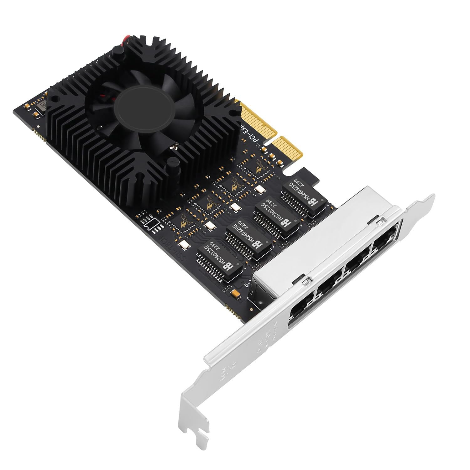1 x Scheda di rete POE PCIE 4 porte in plastica e metallo 10/100/1000/2500Mbps Convertitore Ethernet industriale Gigabit 20G PCIE X4 con chip 8125BG