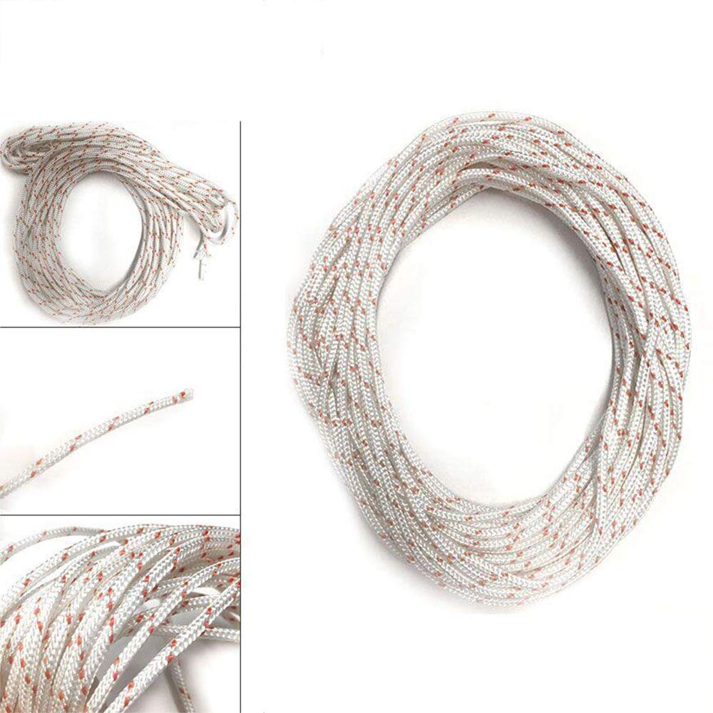 FLYPIGFLYPIG 3MM Recoil Starter Rope 10 Meter 30 Feet Engine Starter Rope Pull Cord Rope For Husqvarna Stihl Echo Mcculloch Homelite Lawn Mower Trimmer Brush Cutter Chain Saw Engine Parts