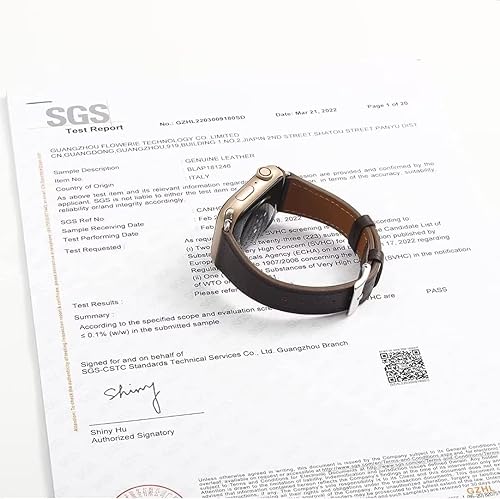 Miniatura 9 de Handodo Correa de reloj de piel delgada para mujer para Apple Watch 7654321 SE, piel auténtica con patrón de nappa, correa de repuesto de liberación