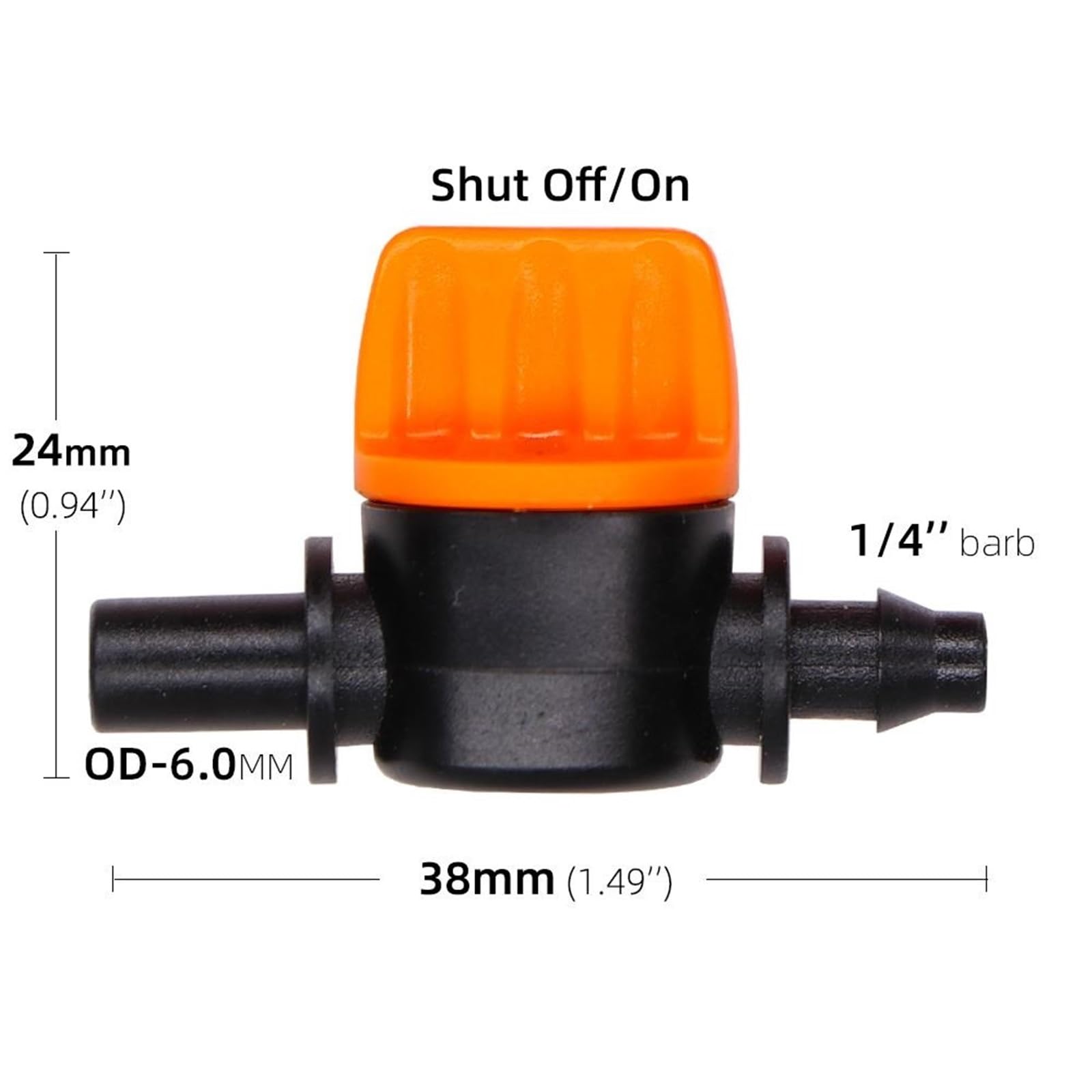 Sourcing Map Micro Valvola A Sfera 1/4” Con Connettore Spinato, In Plastica, Per Irrigazione A Goccia E Tubo Da Giardino, Confezione Da 2, Facile Installazione A Mano