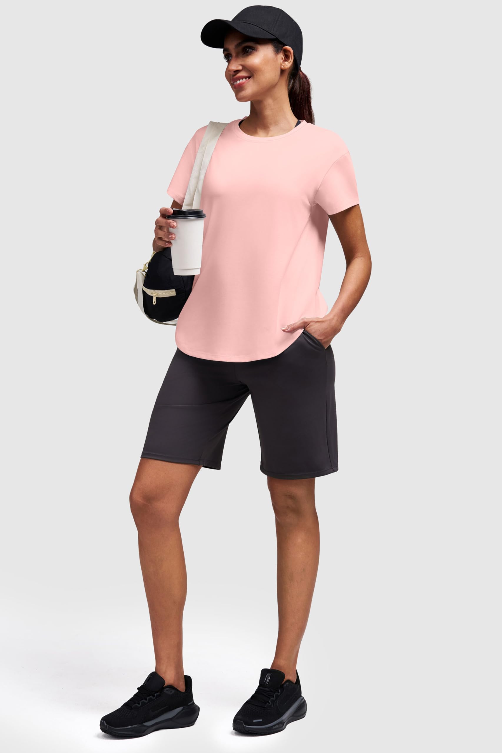 Alaroo Workout Tops for Women Short Sleeve T-Shirts Loose Fit Athletic Fitness Clothing for Gym Running Yoga Summer Tops 2026 — view 3