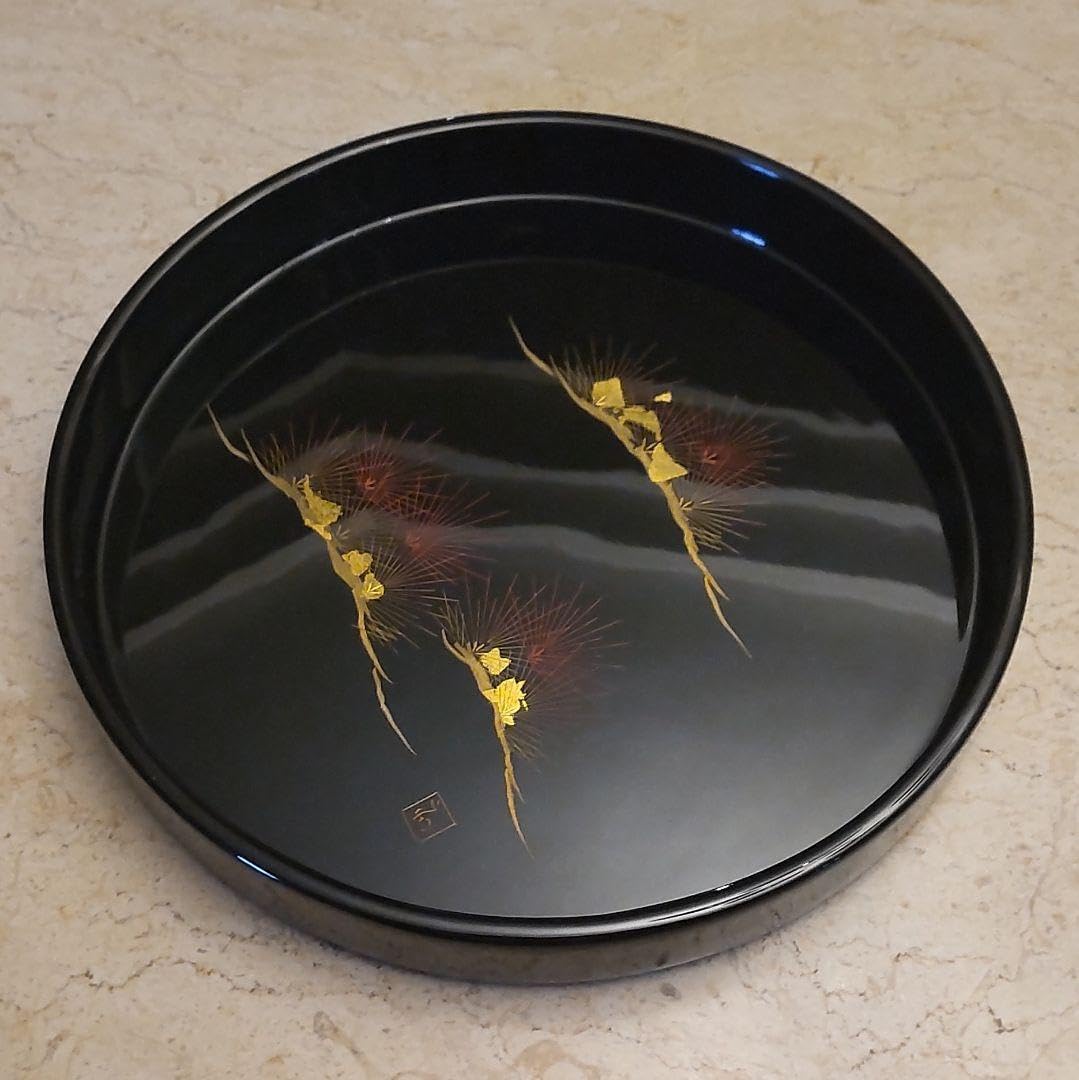 輪島塗　輪島刷毛塗　尺茶盆　お盆　丸盆　円盆 輪島塗 輪島刷毛塗 尺茶盆 お盆 丸盆 円盆 輪島塗 朱塗丸盆 -