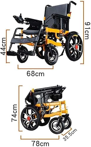 Miniatura 7 de NEOCHY Silla de ruedas portátil de moda, con marco plegable eléctrico, ligero, impulsado por asistentes, portátil, de viaje, doble motor