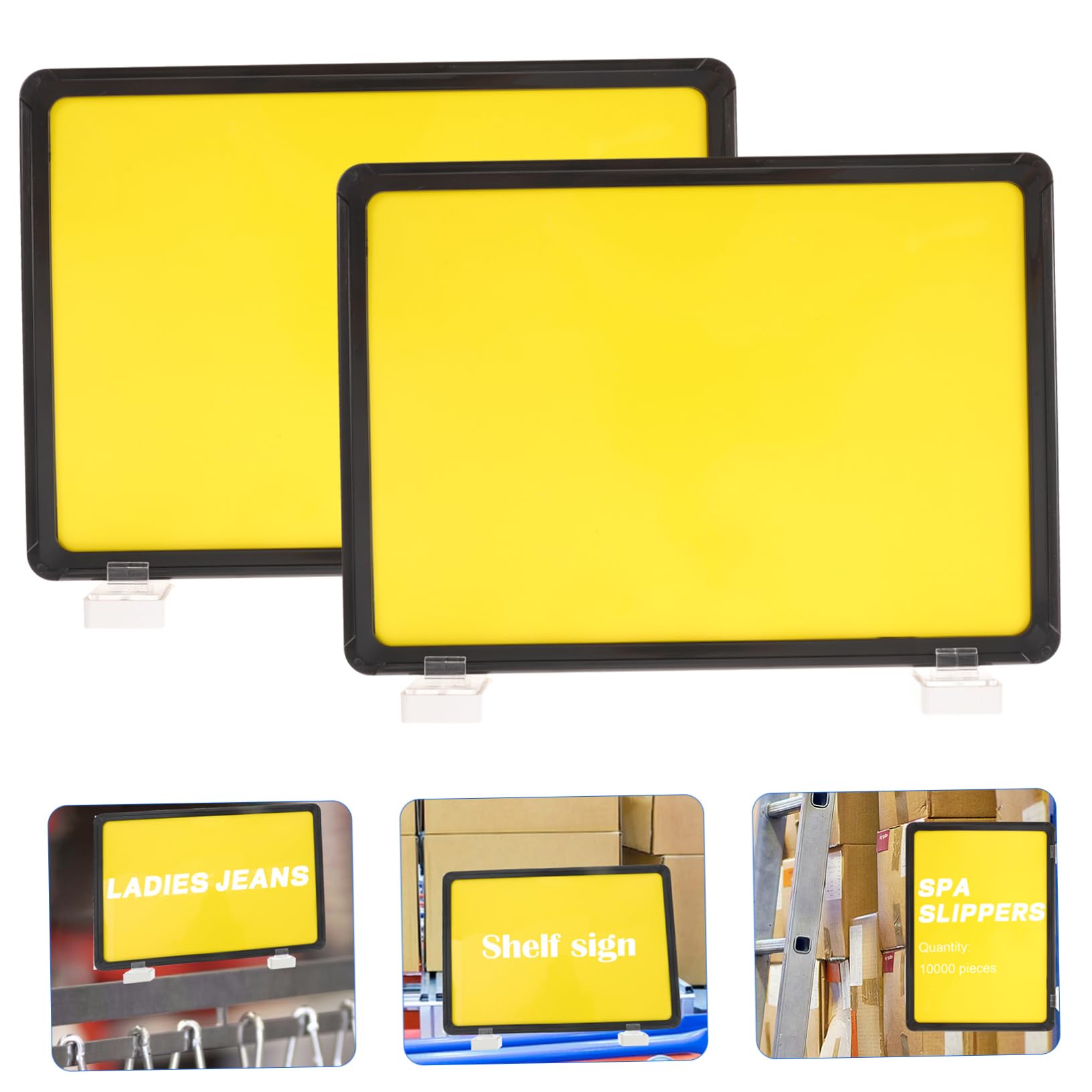 SEWACC 2 Stück Magnetische Preisschilder mit Magnettafel mit Magnete Stabile Abs Lageretiketten Praktische Magnetische Etikettenhalter für Supermarkt und Lager