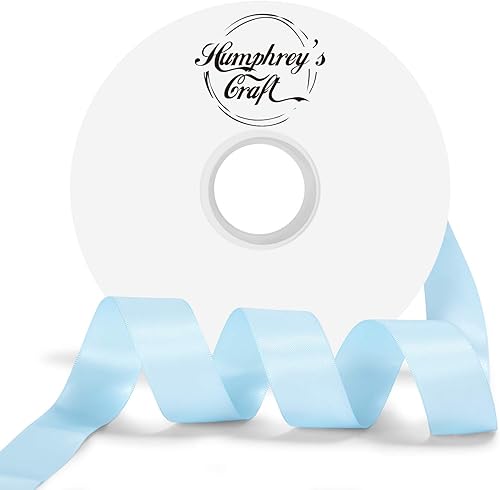 Humphrey's Craft Cinta de satén de doble cara verde manzana de 18 pulgadas, 50 yardas, variedad de colores para manualidades, envoltura de regalos,