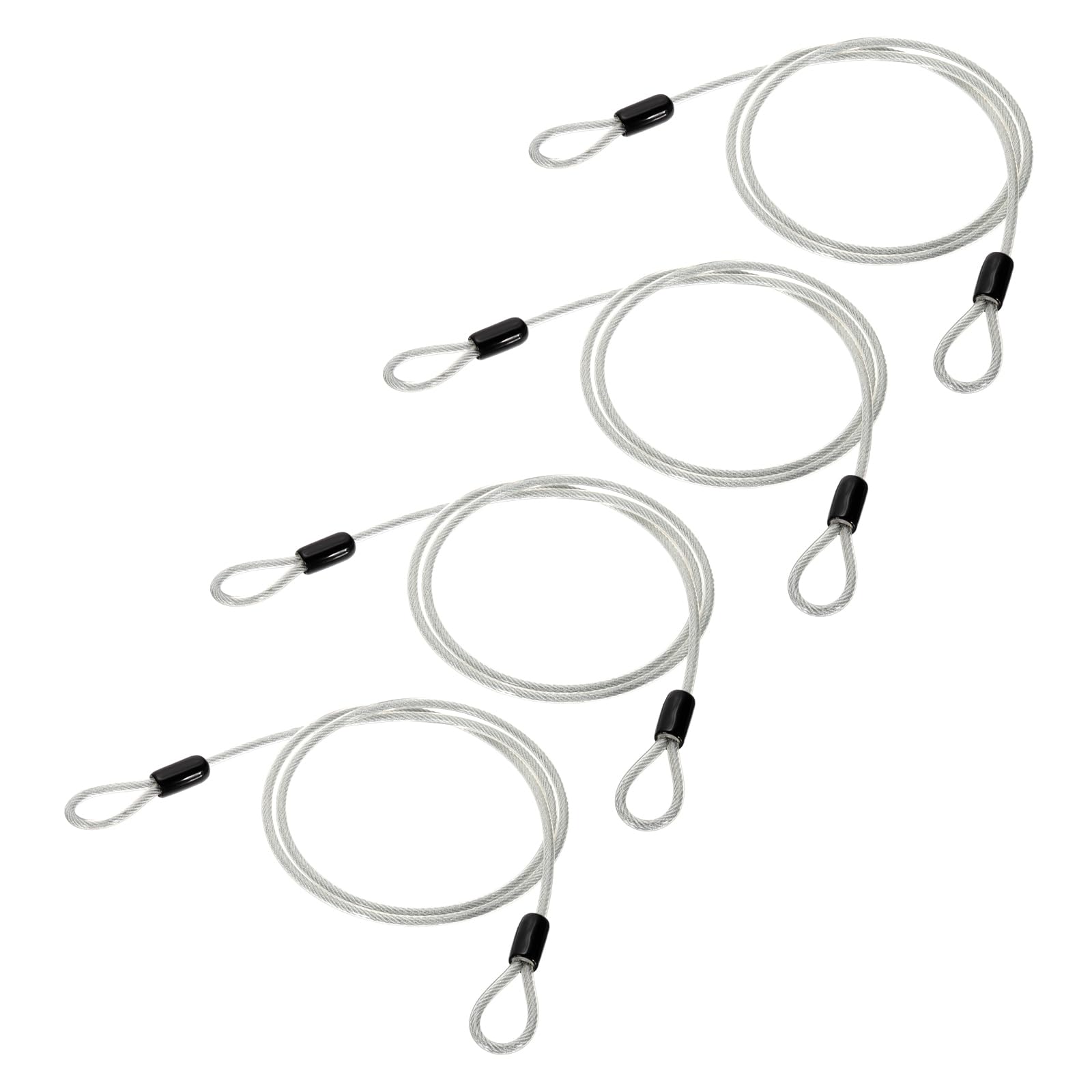 PATIKIL 5/32" Dia Vinyl Coated Stainless Steel Cable with Loops