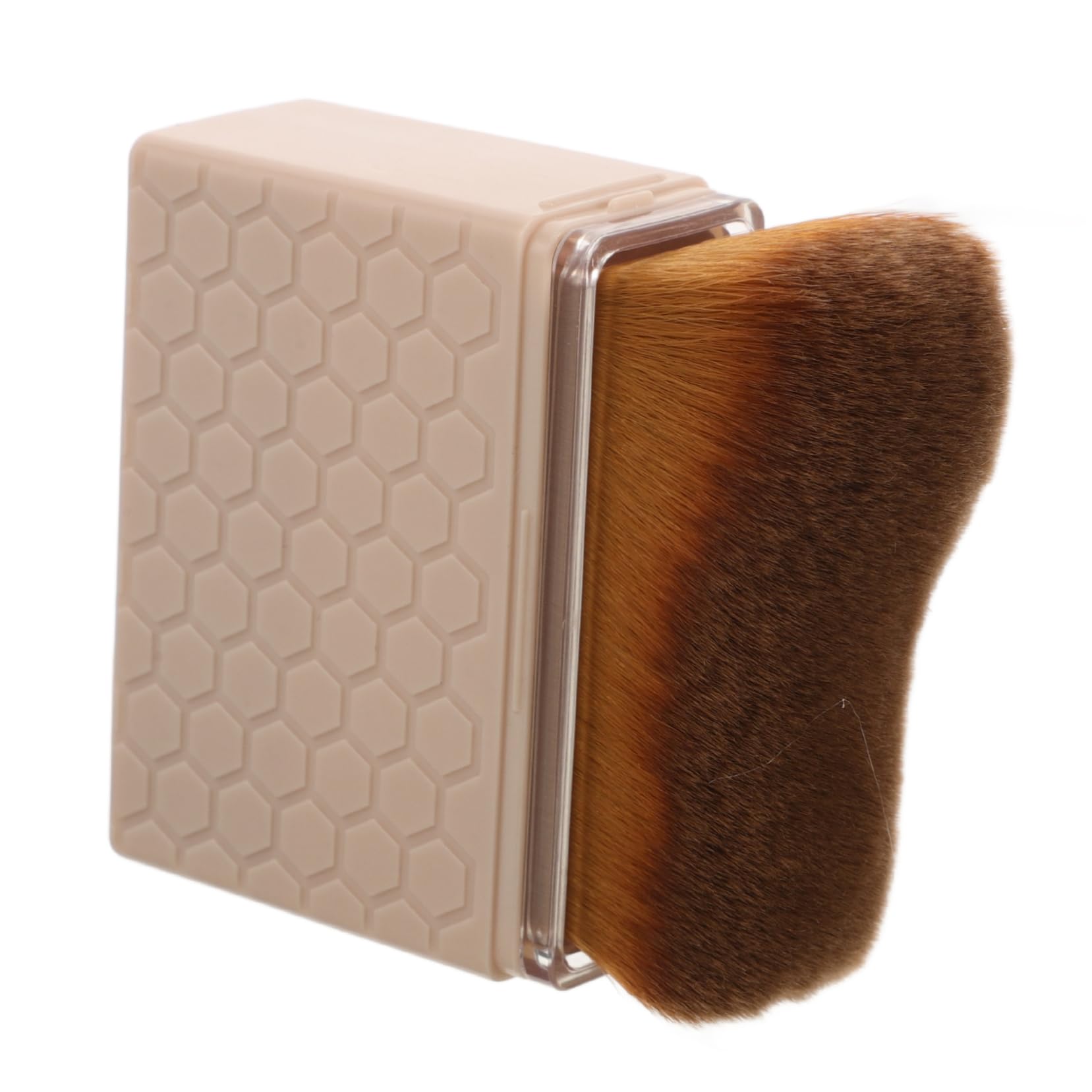 HAKIDZEL Portable Wavy Tanning Brush Soft Body Makeup Brush for Travel Face Paint Protective Lid