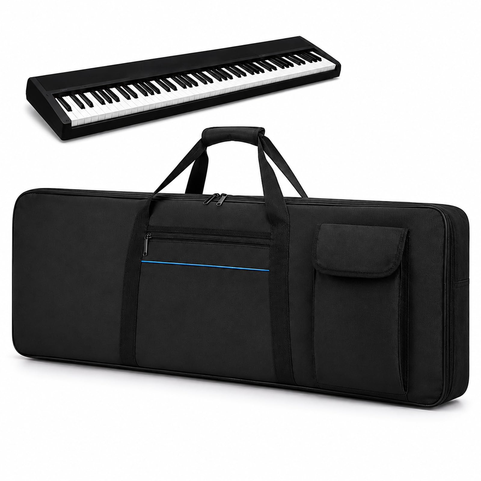 61 Key Keyboard Case for Yamaha MODX+ MODX6+ 2022-present, Padded Keyboard Gig Bag with Handles, Shoulder Straps & Storage Pocket for Digital Piano C 102×44×15cm normal