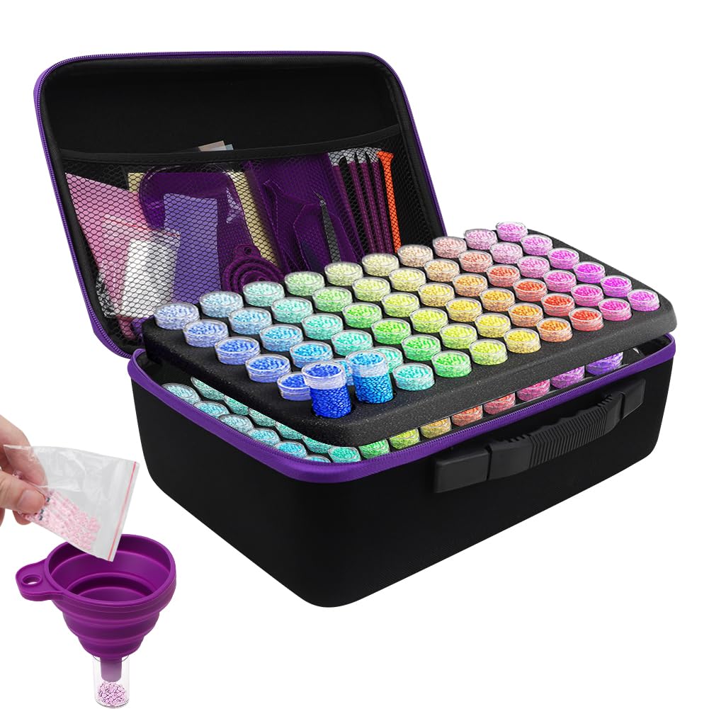 Kit Outils Broderie Diamant 46 Pièces - Stylo Rapide, Pince, Colle, Plaques, Boîte Rangement - Pour Peinture Diamants DIY - 10